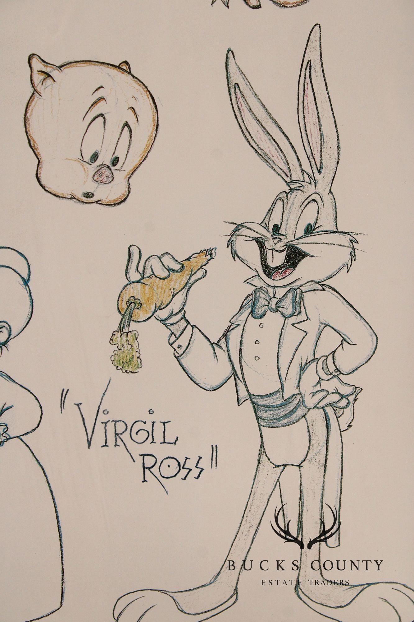 Virgil Ross Looney Tunes Character Sketch Lithograph