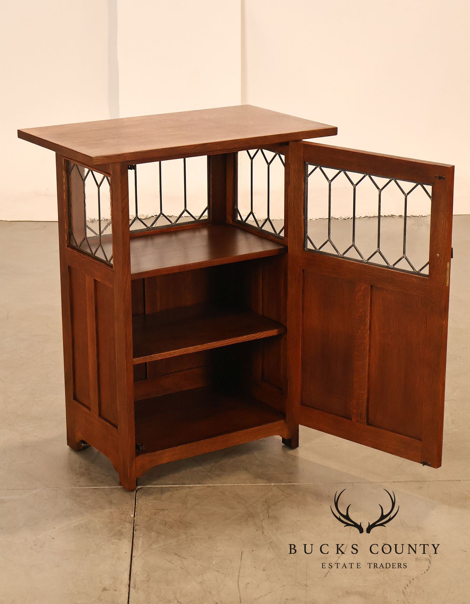 Stickley Mission Collection Roycroft Oak Chafing Cabinet