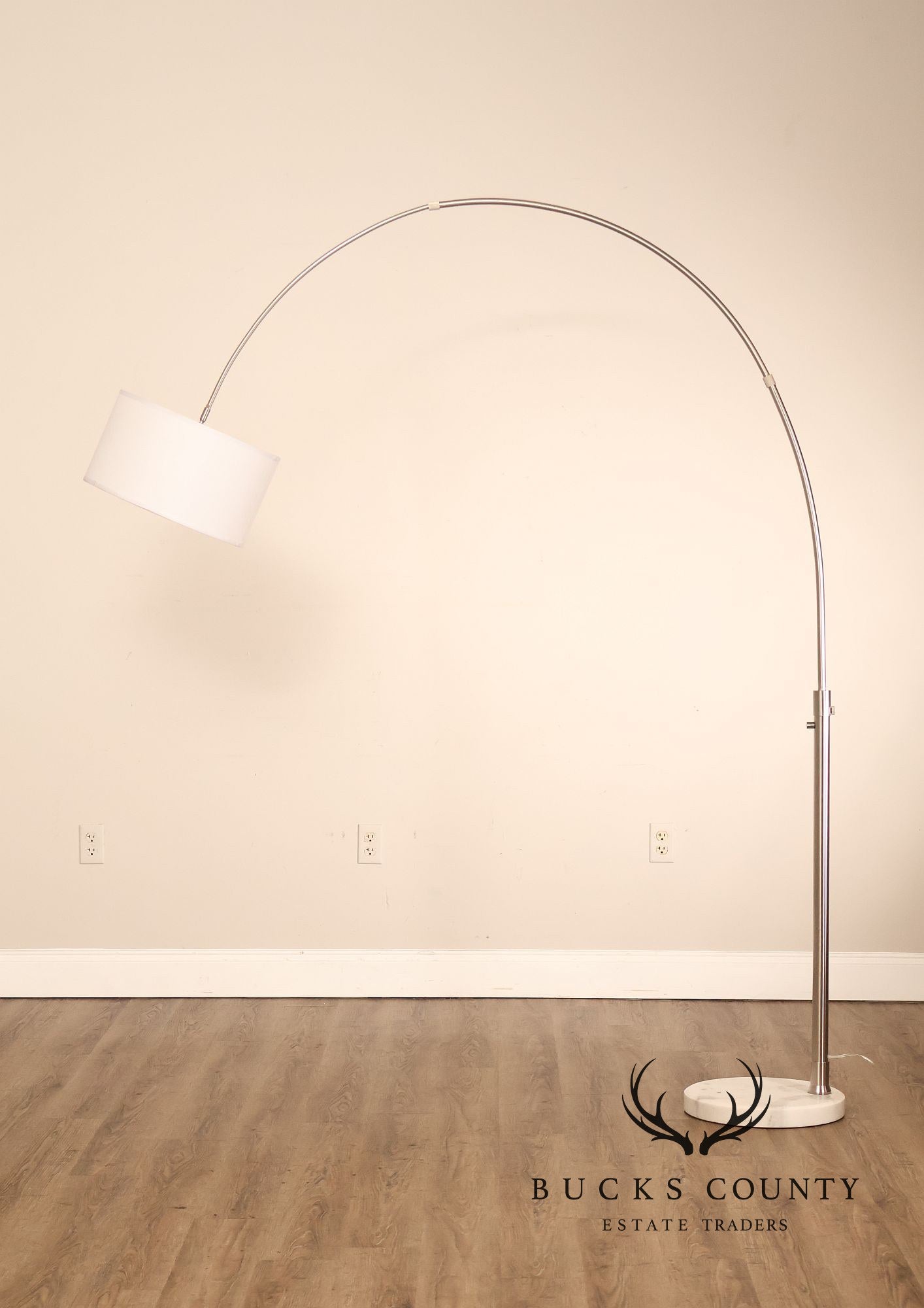 Nova Contemporary Brushed Nickel Arch Floor Lamp With Marble Base