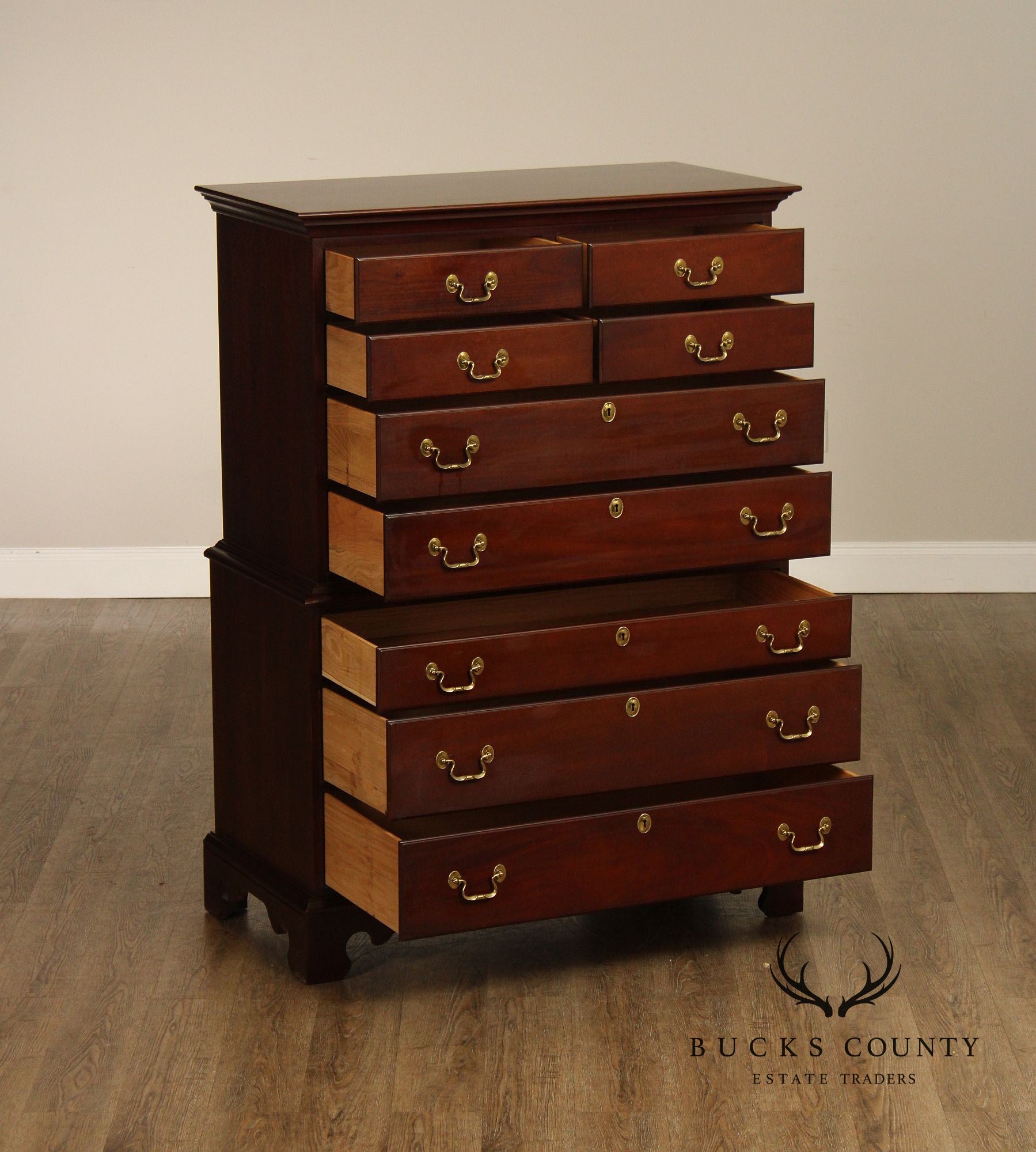 Link Taylor Chippendale Style Mahogany Chest on Chest