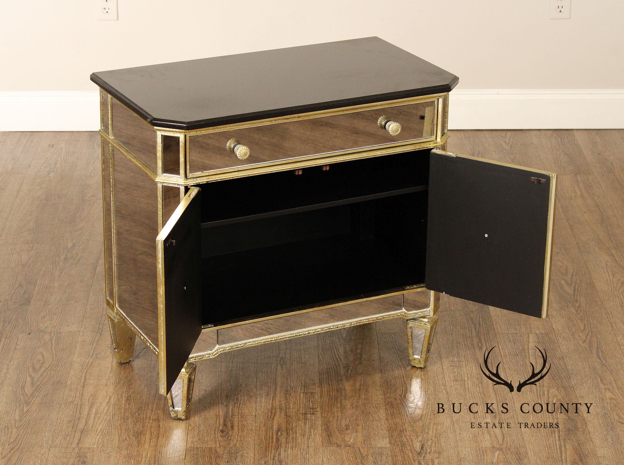 Z Gallerie 'Borghese' Granite Top Mirrored Nightstand