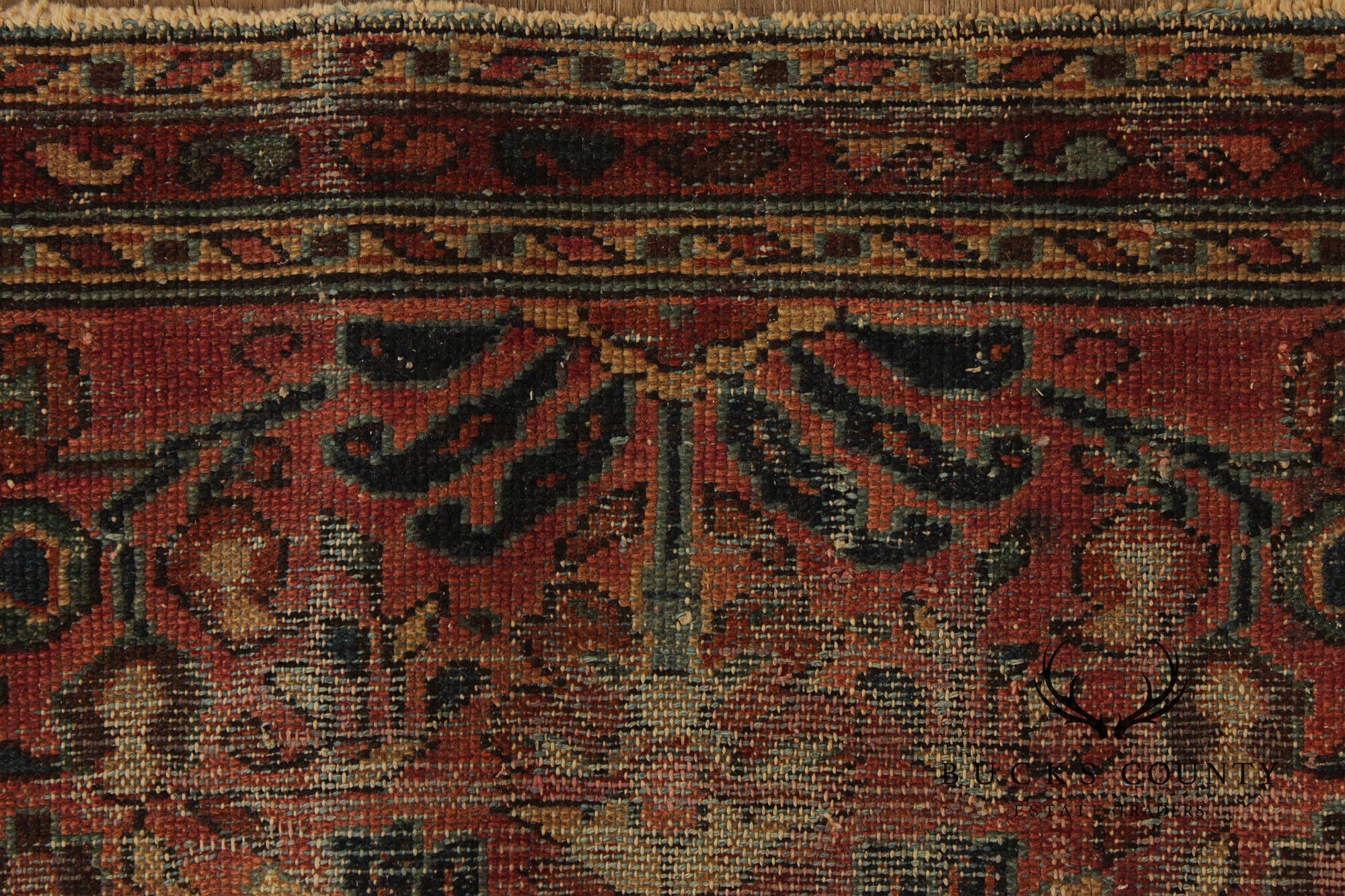 Persian Mahal Style Distressed Wool Scatter Rug