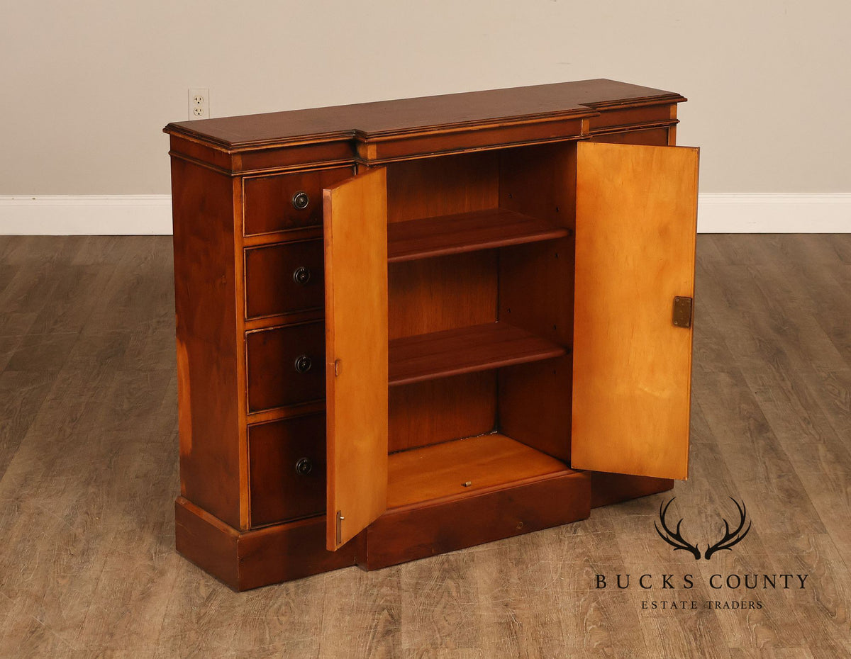 Narrow English Georgian Style Eight-Drawer Buffet Sideboard Credenza