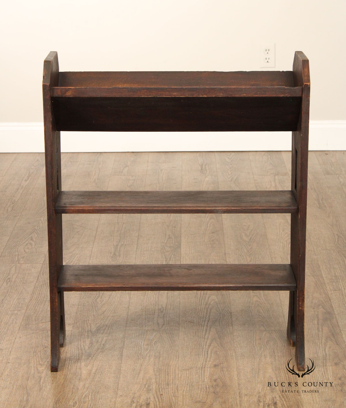 Antique Mission Oak Magazine Rack Bookcase Trough