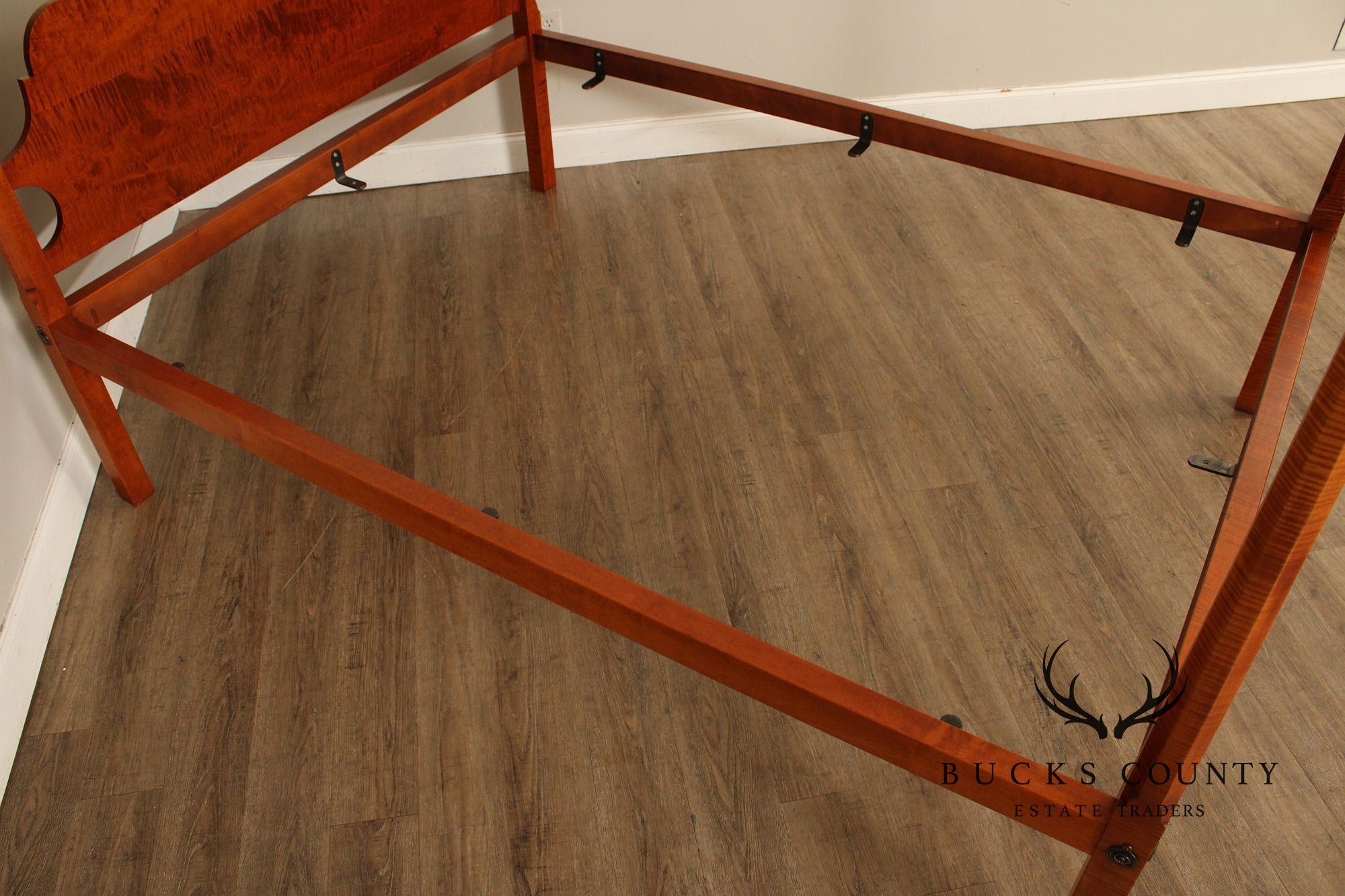 Eldred Wheeler Tiger Maple Queen Size Canopy Poster Bed