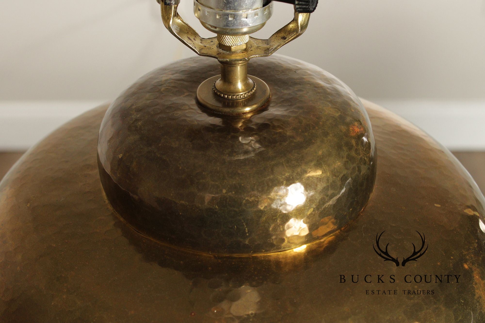 Hollywood Regency Style Hammered Brass Table Lamp