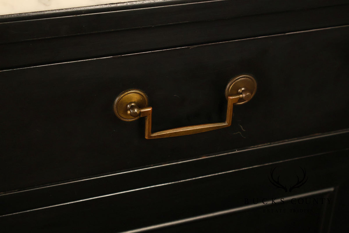 Baker Furniture Marble Top Sideboard Cabinet