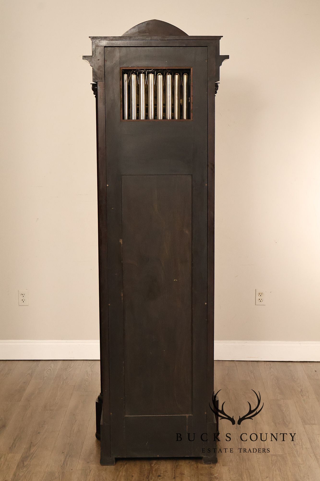 American Chime Clock Co Nine Tube Grandfather Clock with Moon Dial and Westminster Chime Movement