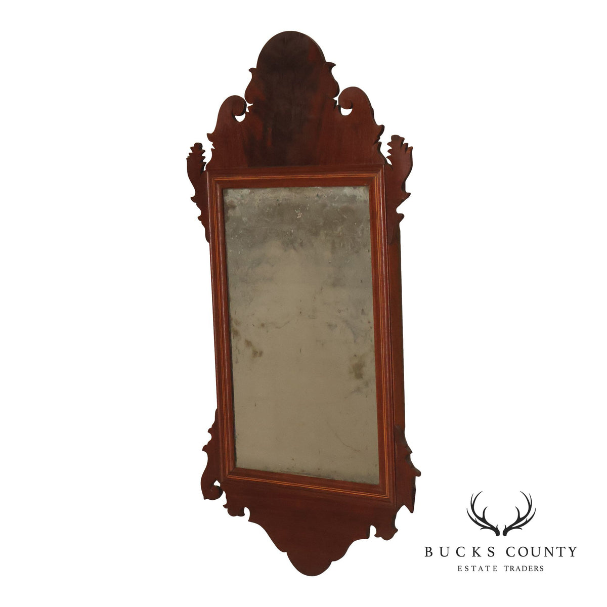 Antique Chippendale Style Mahogany Wall Mirror