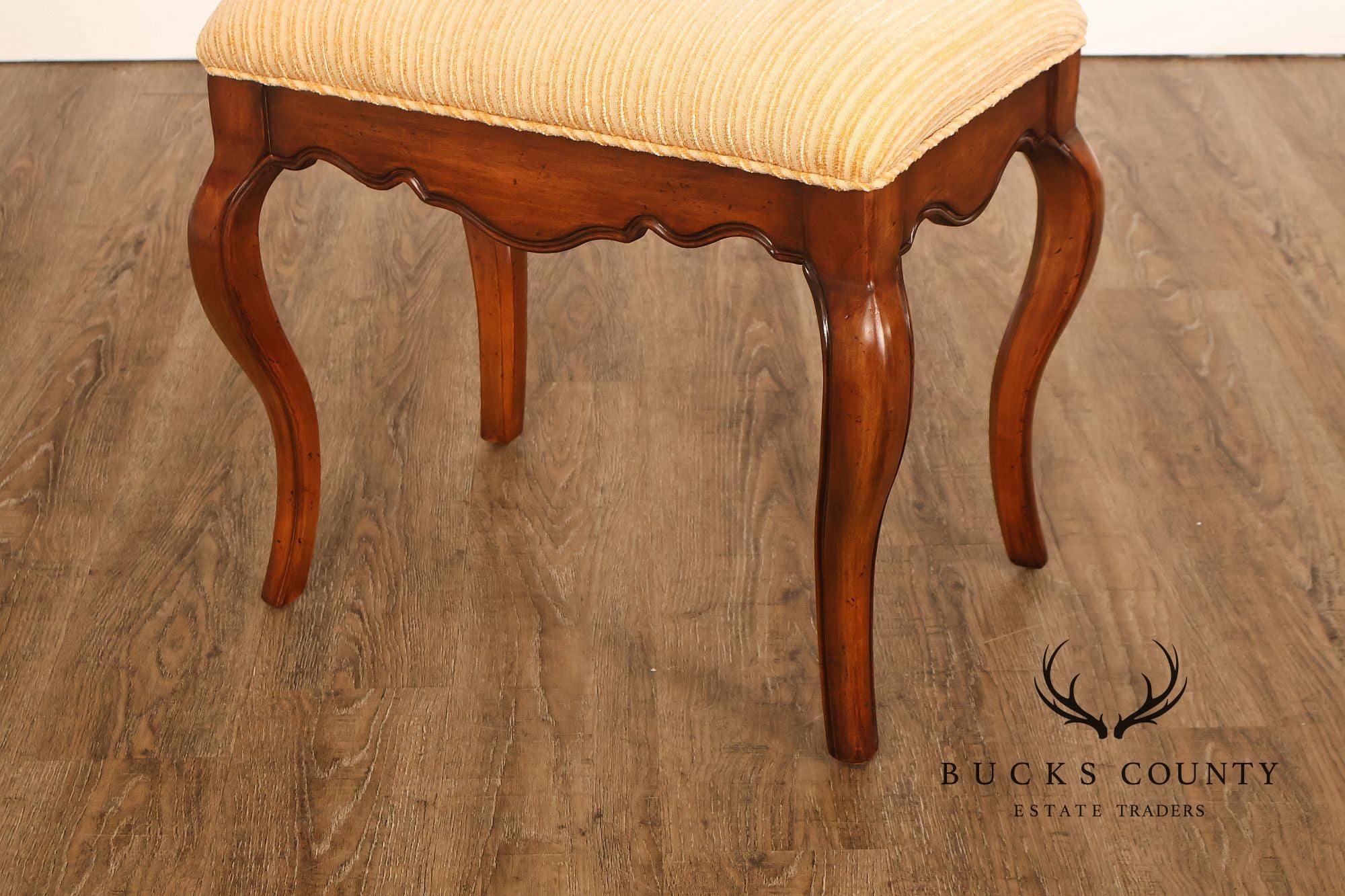 French Louis XV Style Carved Wood Vanity Stool