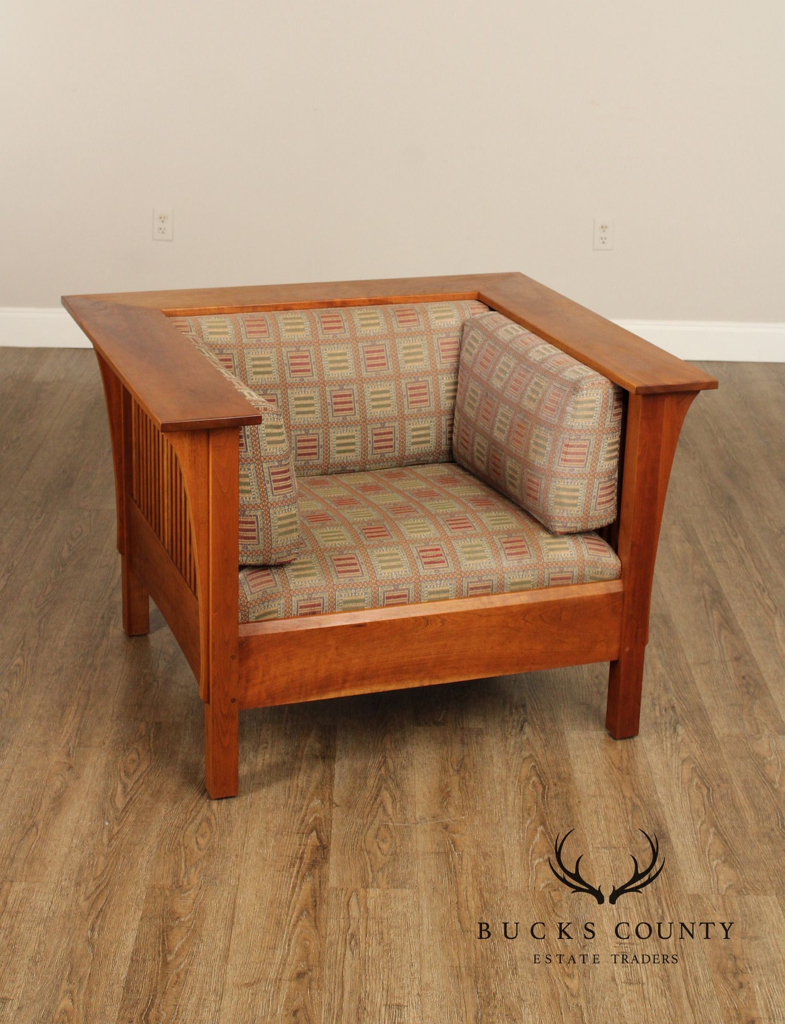 Stickley Mission Collection Cherry Prairie Spindle Armchair