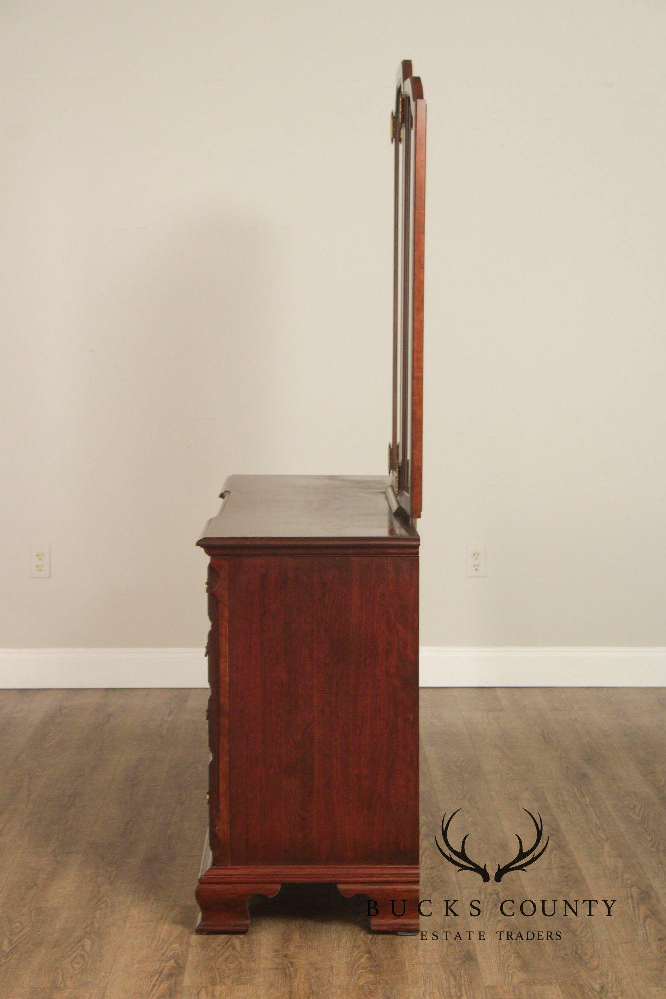 Pennsylvania House Chippendale Style Cherry Long Dresser with Mirror