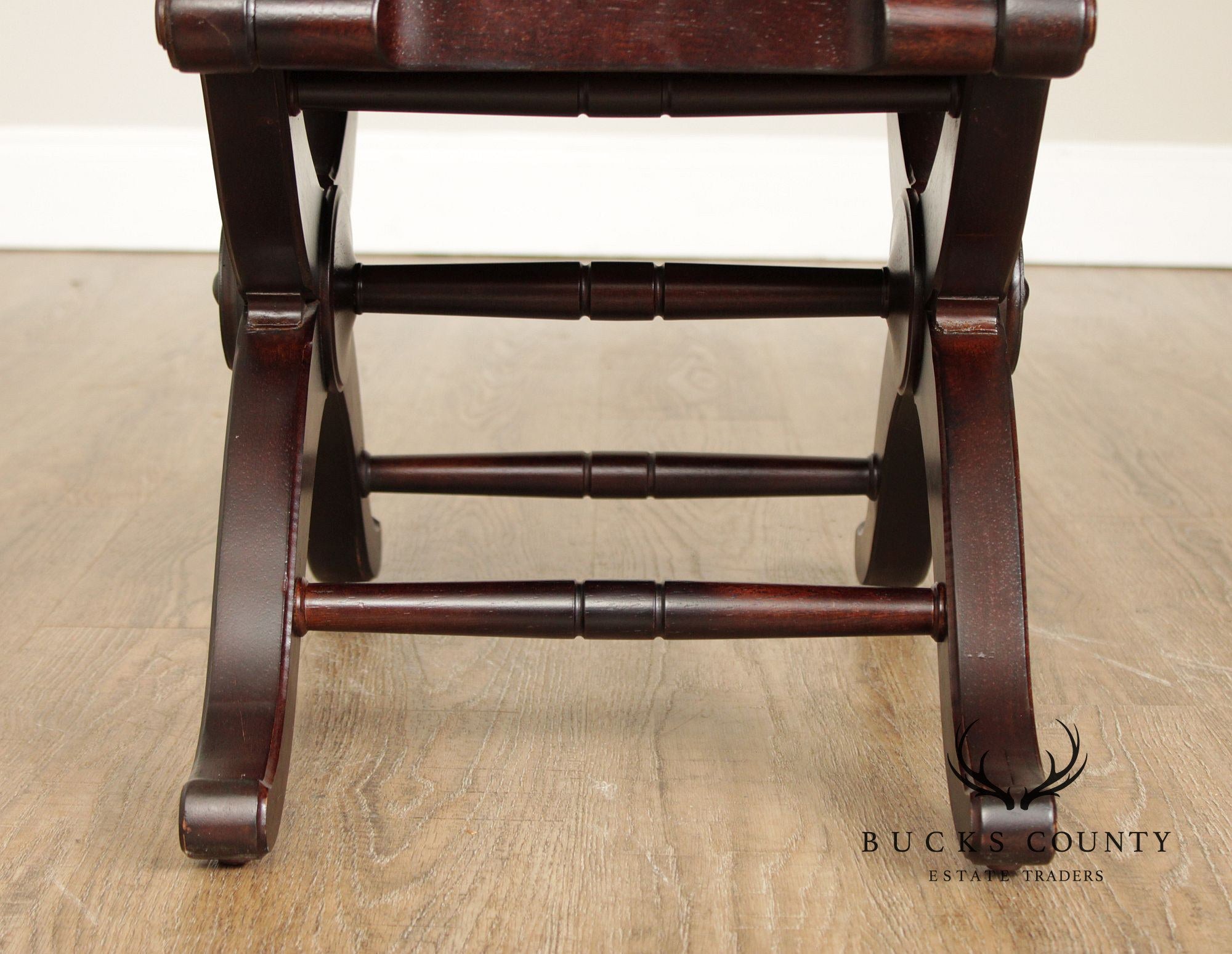 Restoration Hardware English Regency Style Mahogany X Base Bench