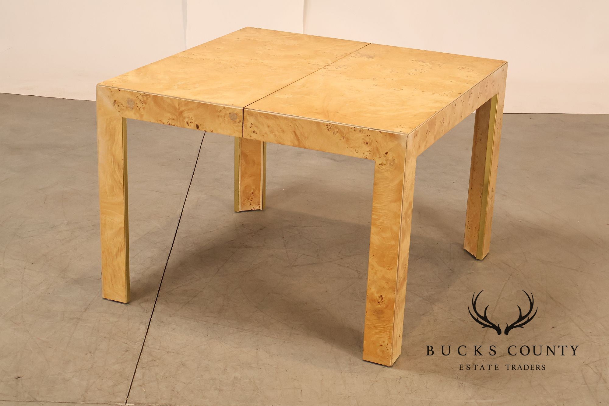 Thomasville Burl Wood Square Dining Table With 2 Leaves
