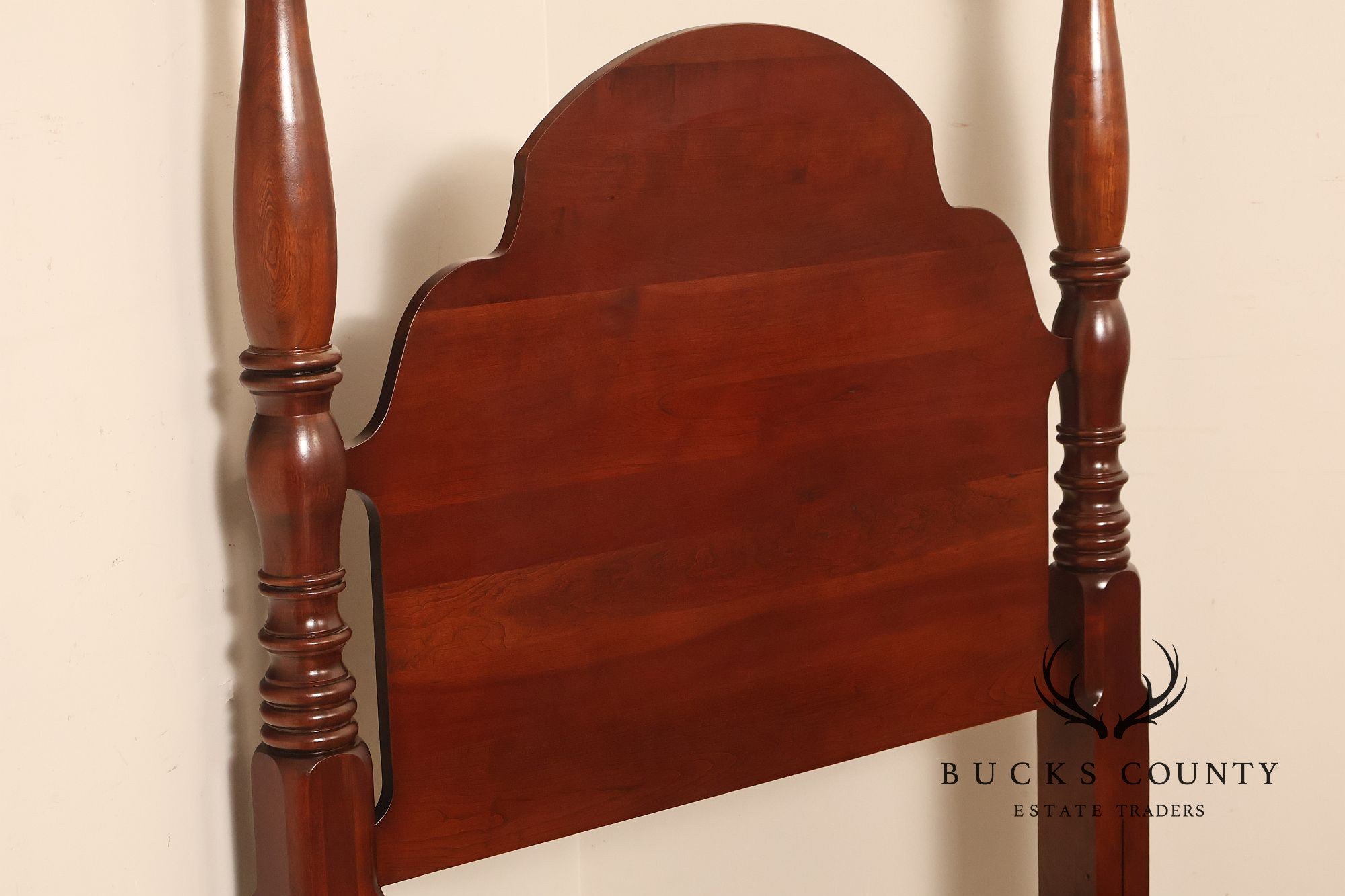 Pair Of Traditional Cherry Wood Twin Poster Beds