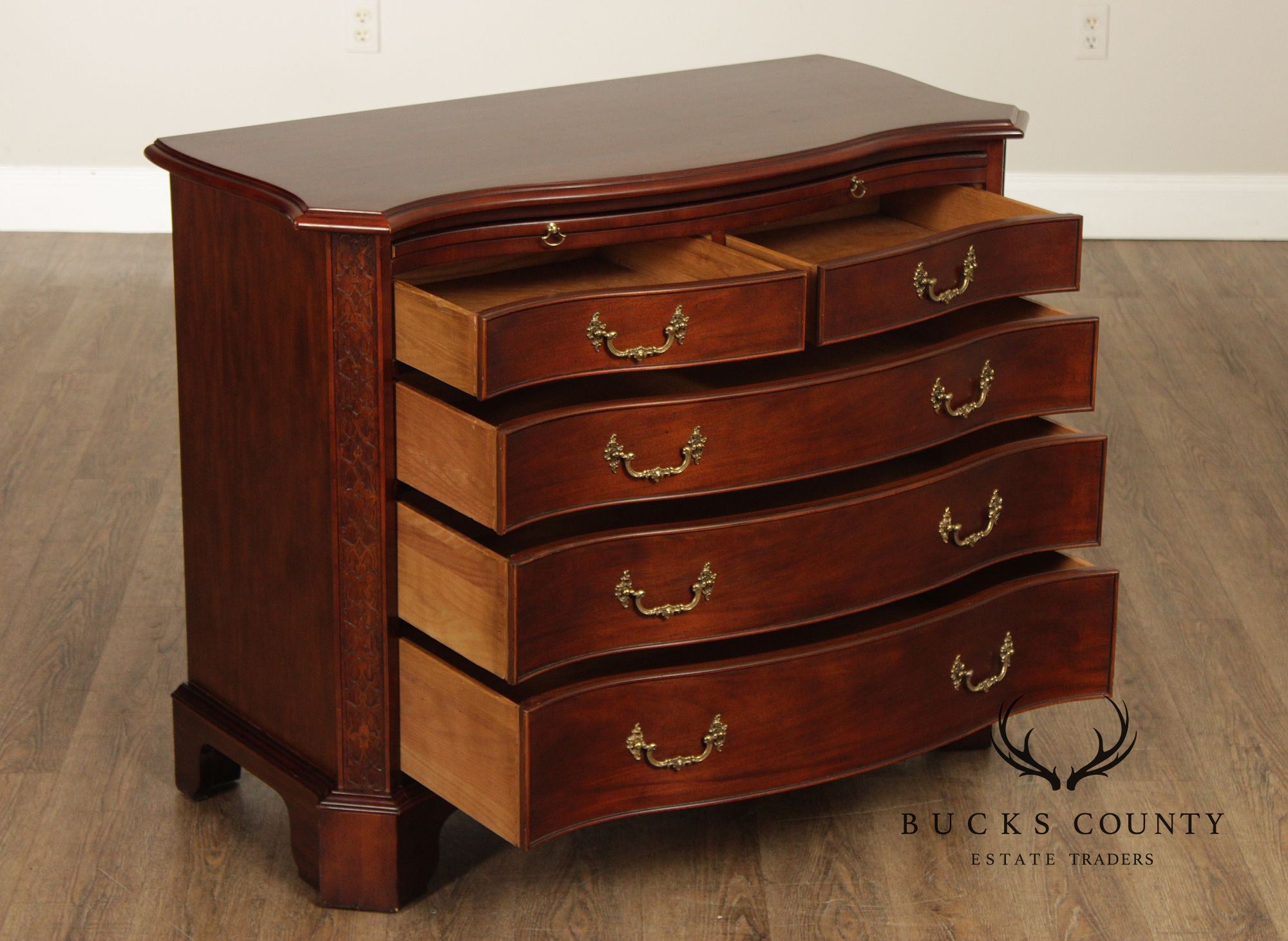 Century George III Style Mahogany Serpentine Front Bachelor’s Chest