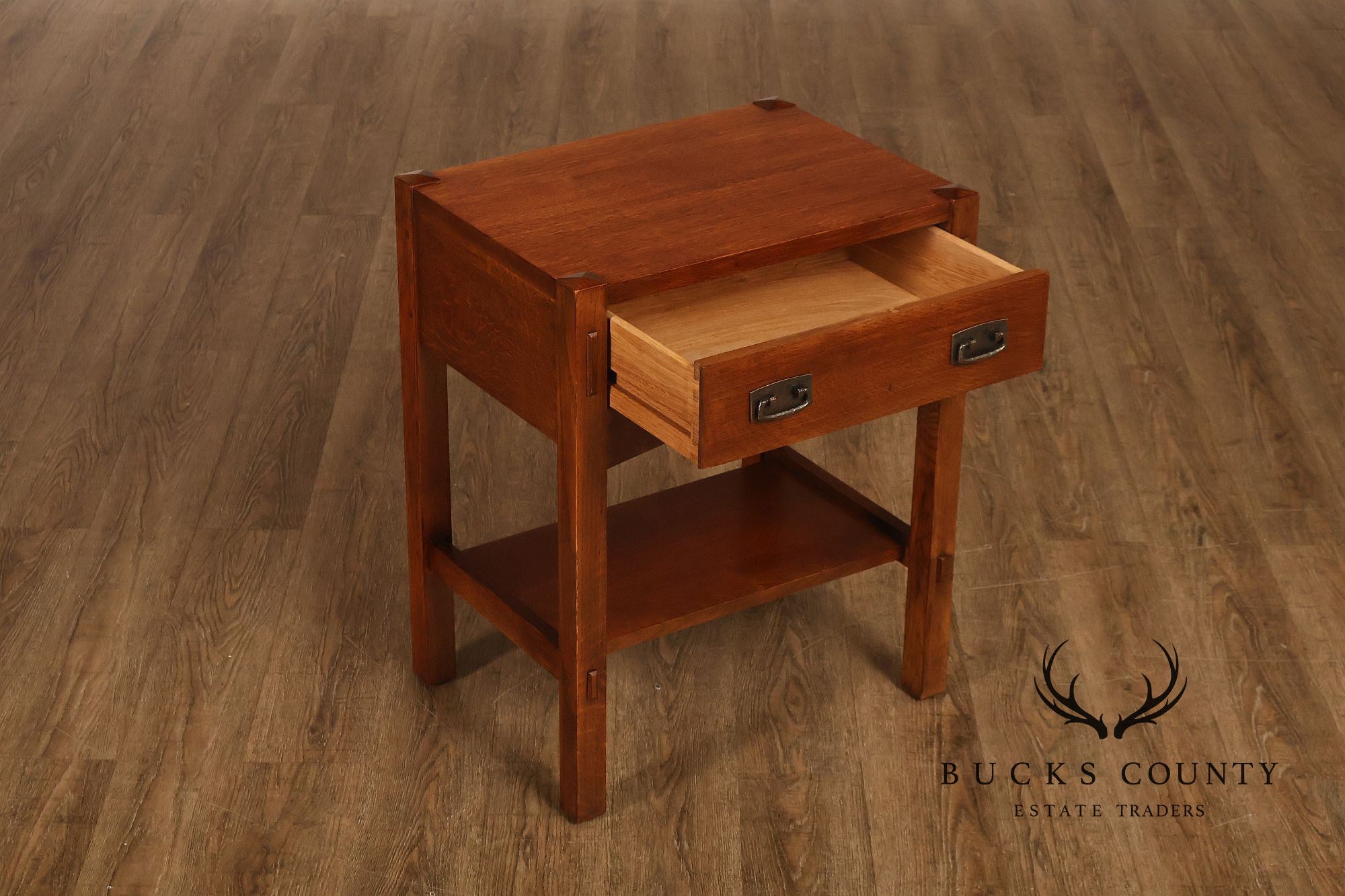 Stickley Mission Collection Pair of Oak One-Drawer Nightstands