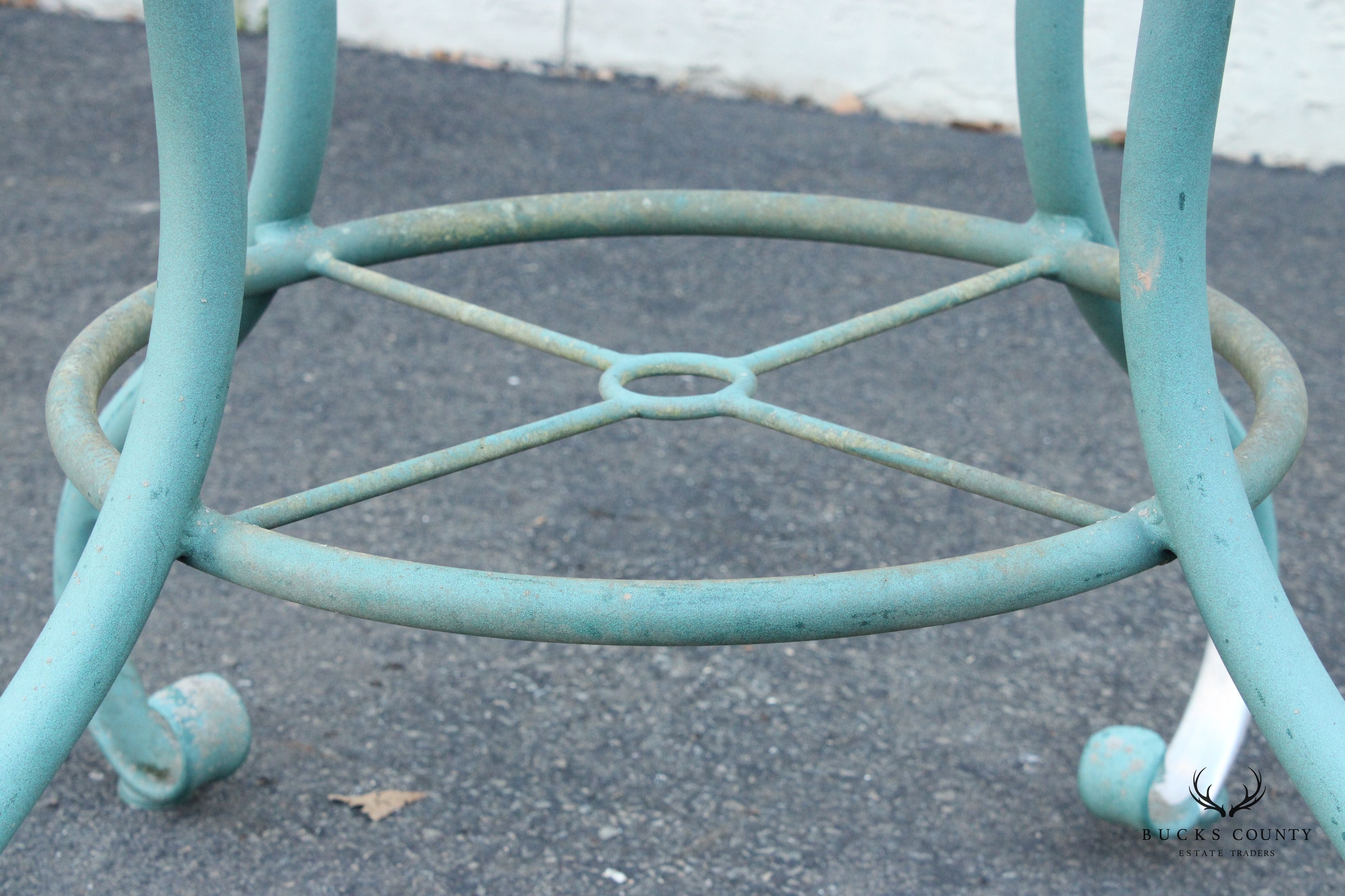 Woodard Round Glass Top Outdoor Patio Dining Table