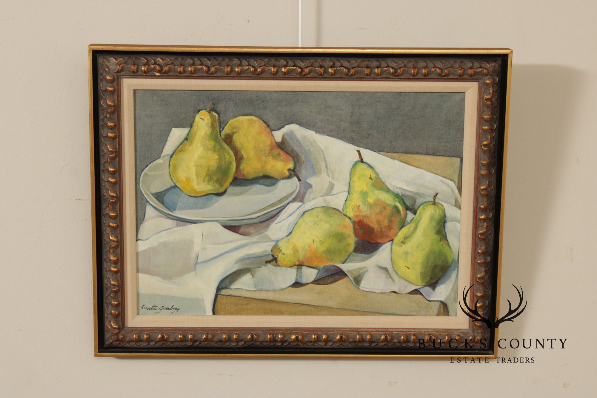 Davetta Greenberg Oil Painting, Still-Life of Pears