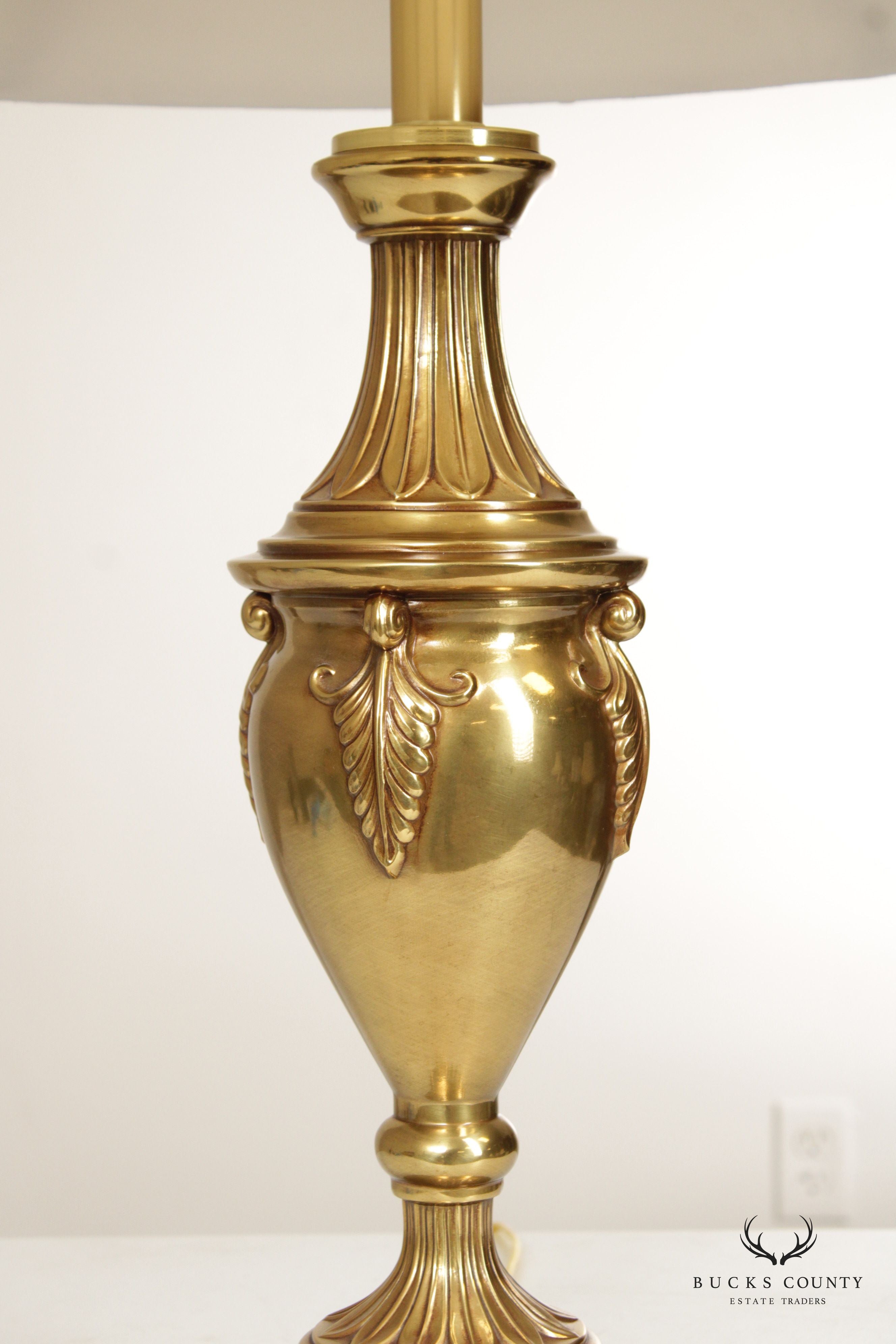 Pair of Traditional Polished Brass Urn Style Lamps