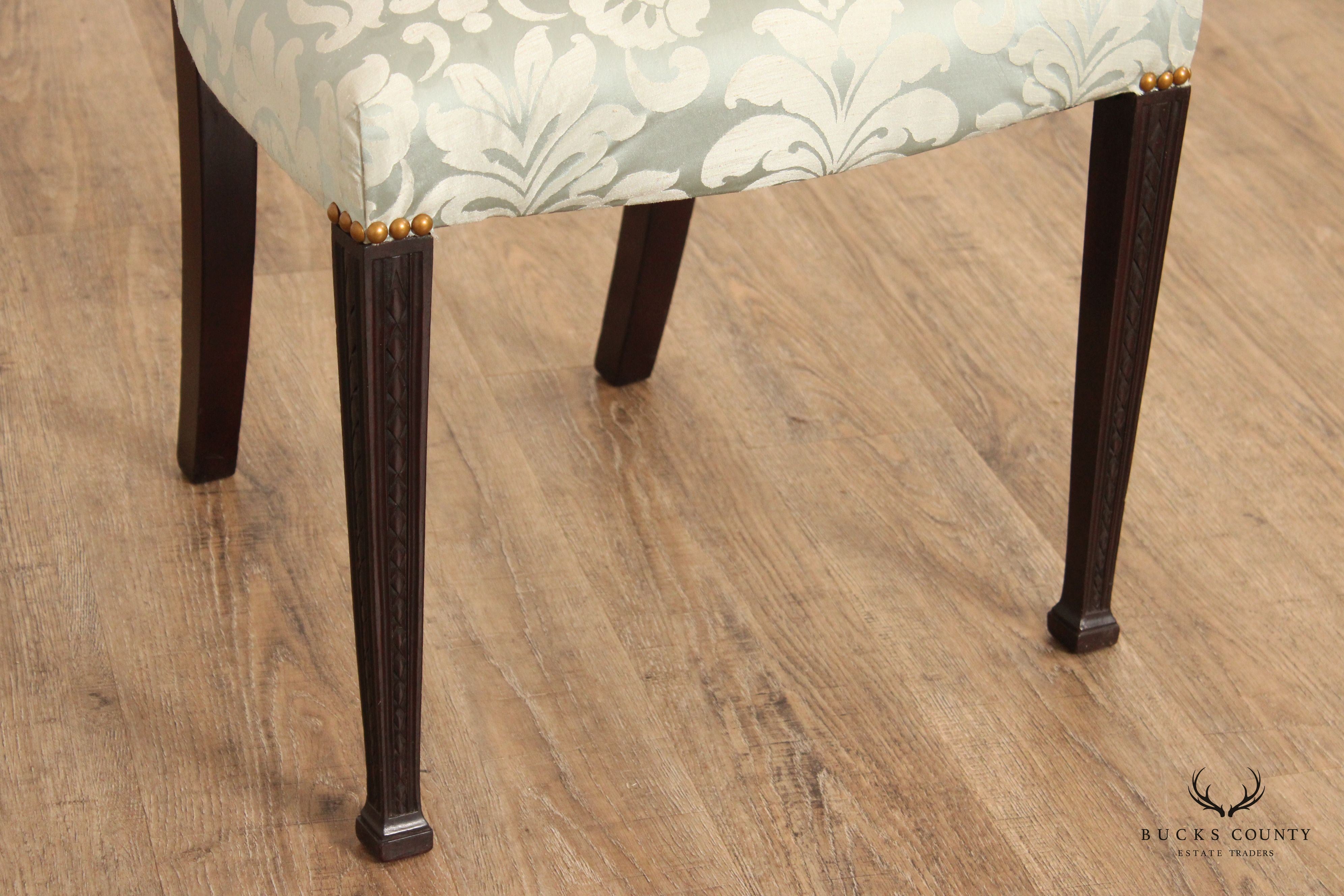 Hepplewhite Style Pair of Mahogany Shield-Back Side Chairs