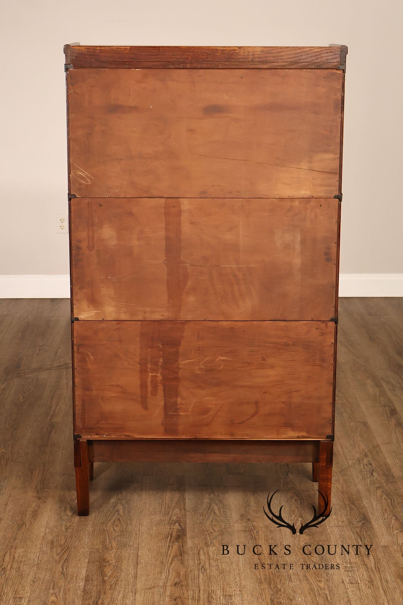 Macey Antique Oak Three Stack Barrister Bookcase