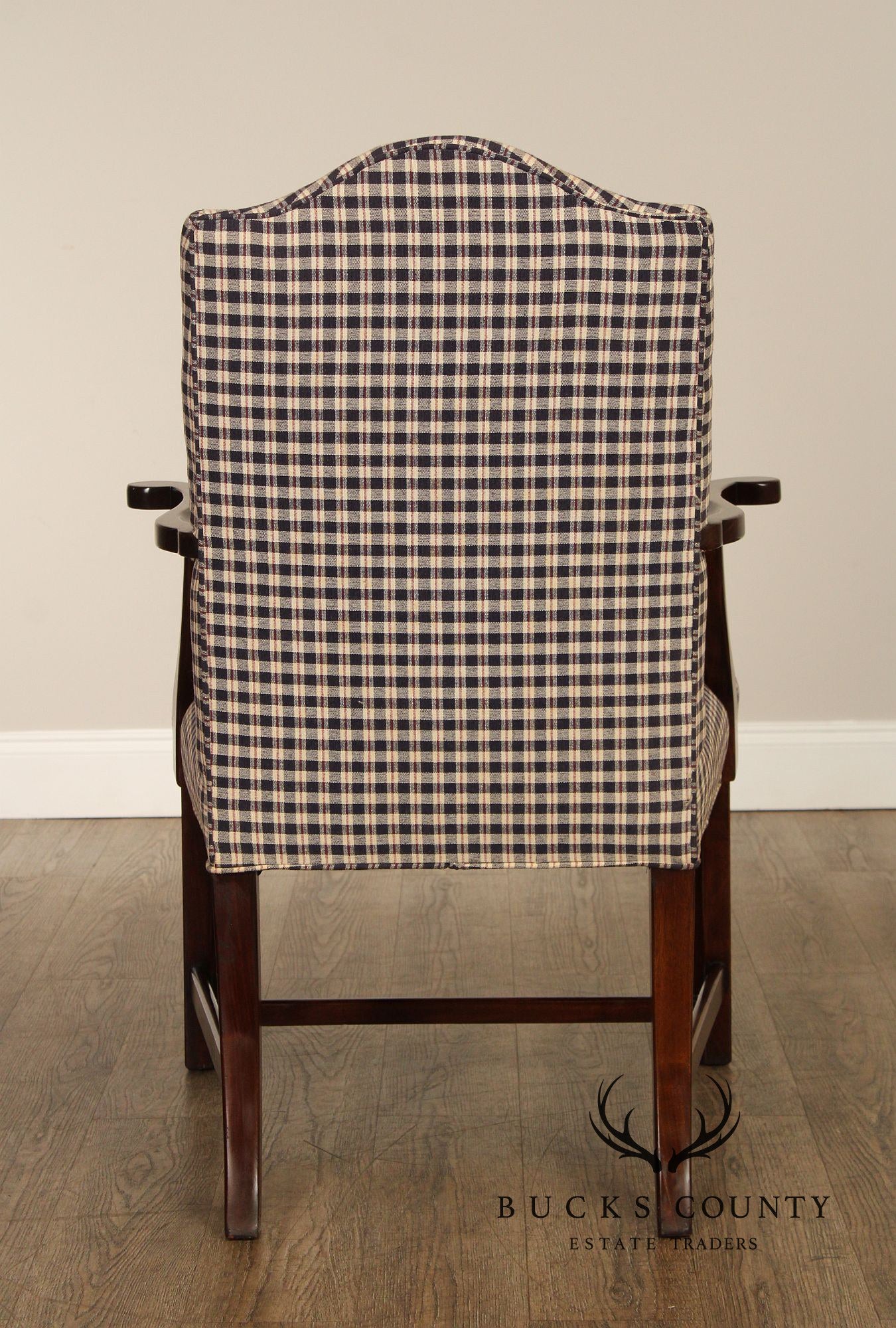 Chippendale Style Carved Mahogany Library Armchair, Most Likely By Hickory Chair (Not Labeled)