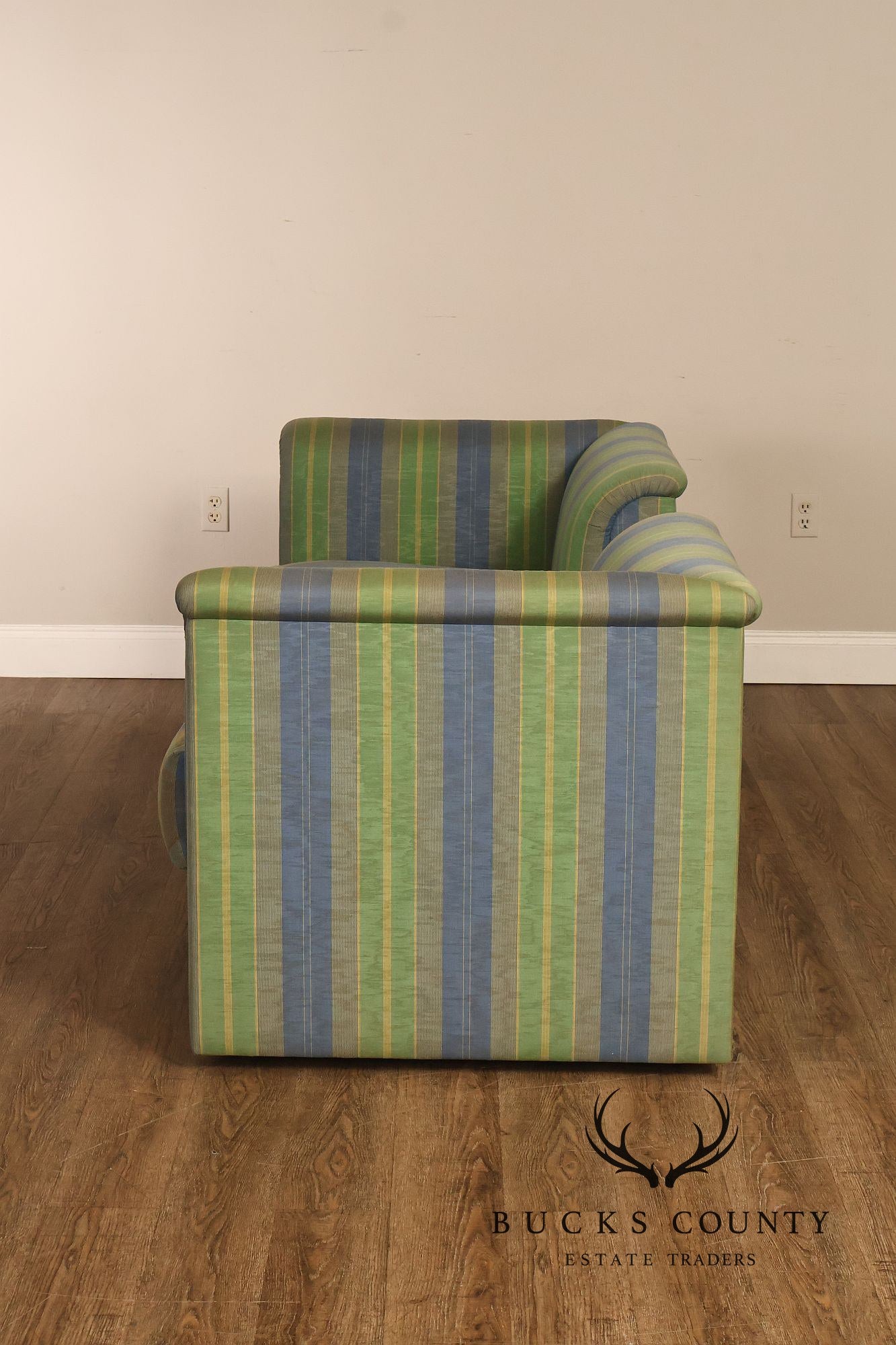 J. Robert Scott Contemporary Modern Striped Upholstered Daybed Sofa
