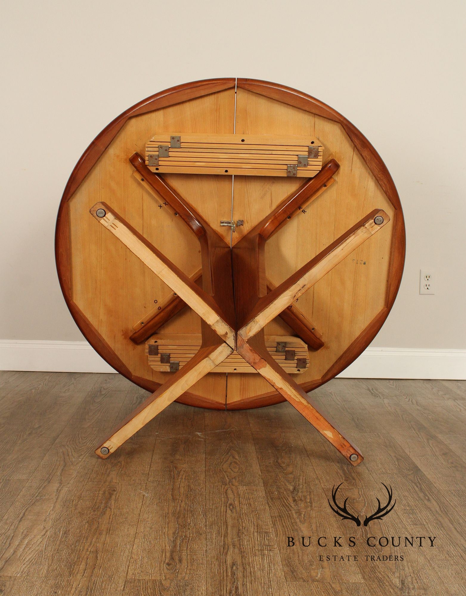 Danish Modern Round Teak Expandable Dining Table