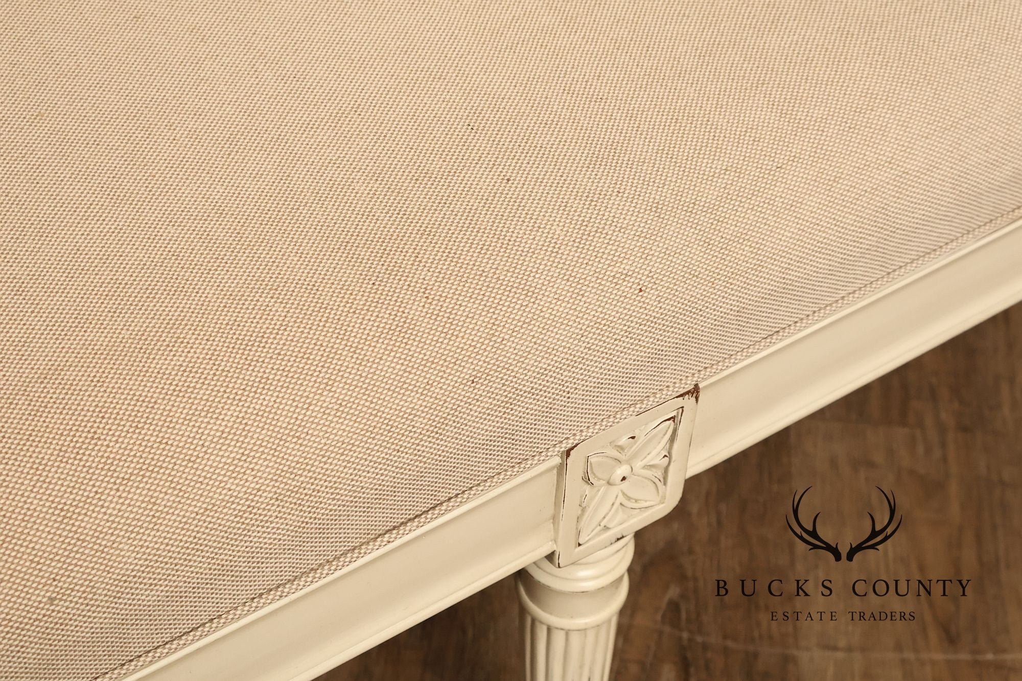 Alden Parkes Country French Louis XVI Style Caned Back Painted Settee