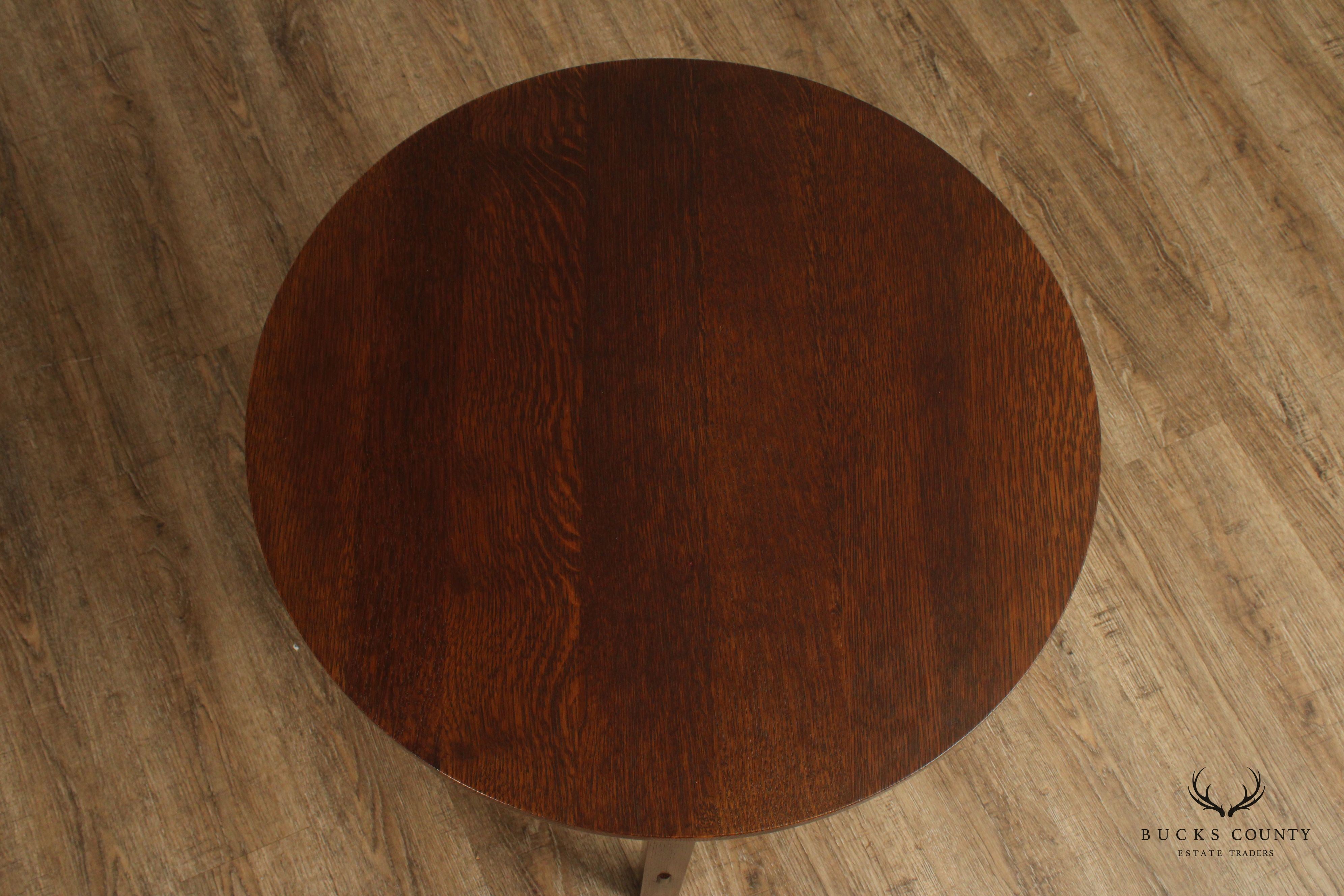 Stickley Mission Collection Oak Round Lamp Table