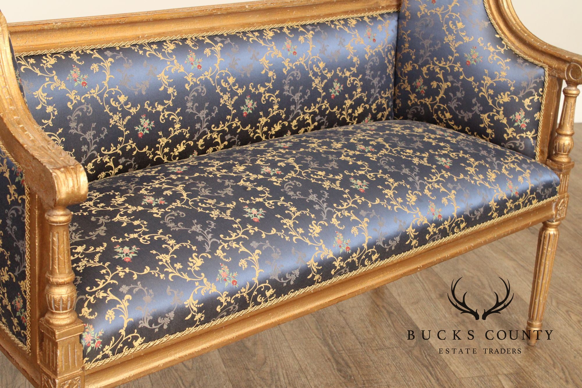 French Louis XVI Style Custom Quality Giltwood Settee