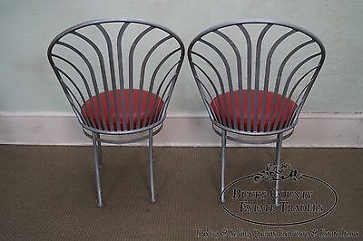 Shaver Howard Arthur Umanoff Set of 5 Scallop Back Steel Dining Chairs