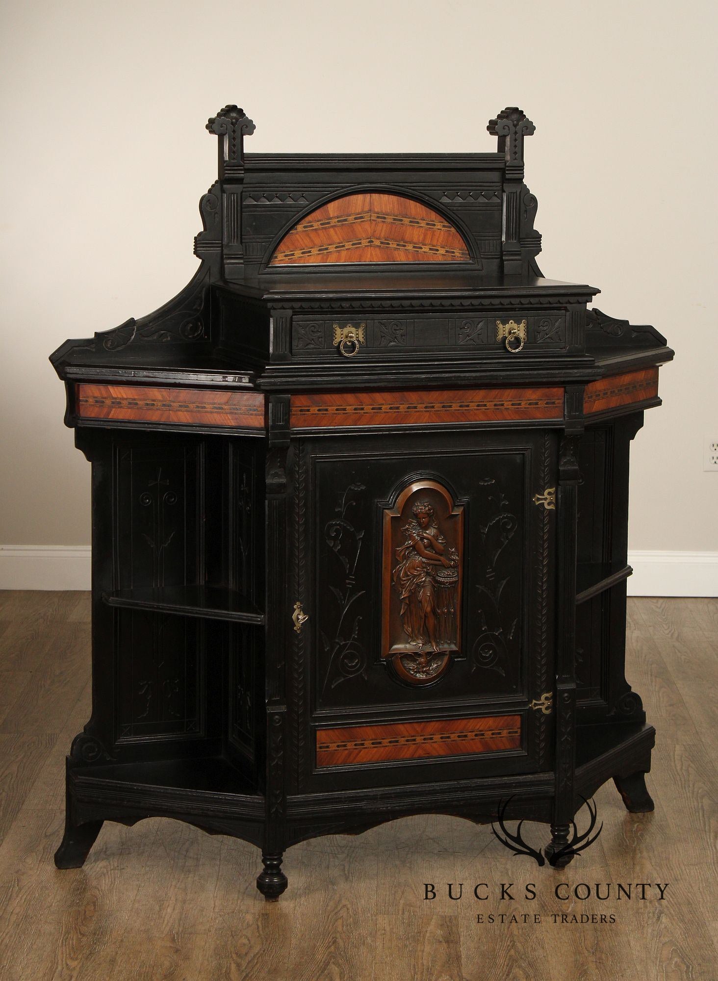 Antique American Aesthetic Movement Ebonized Cabinet