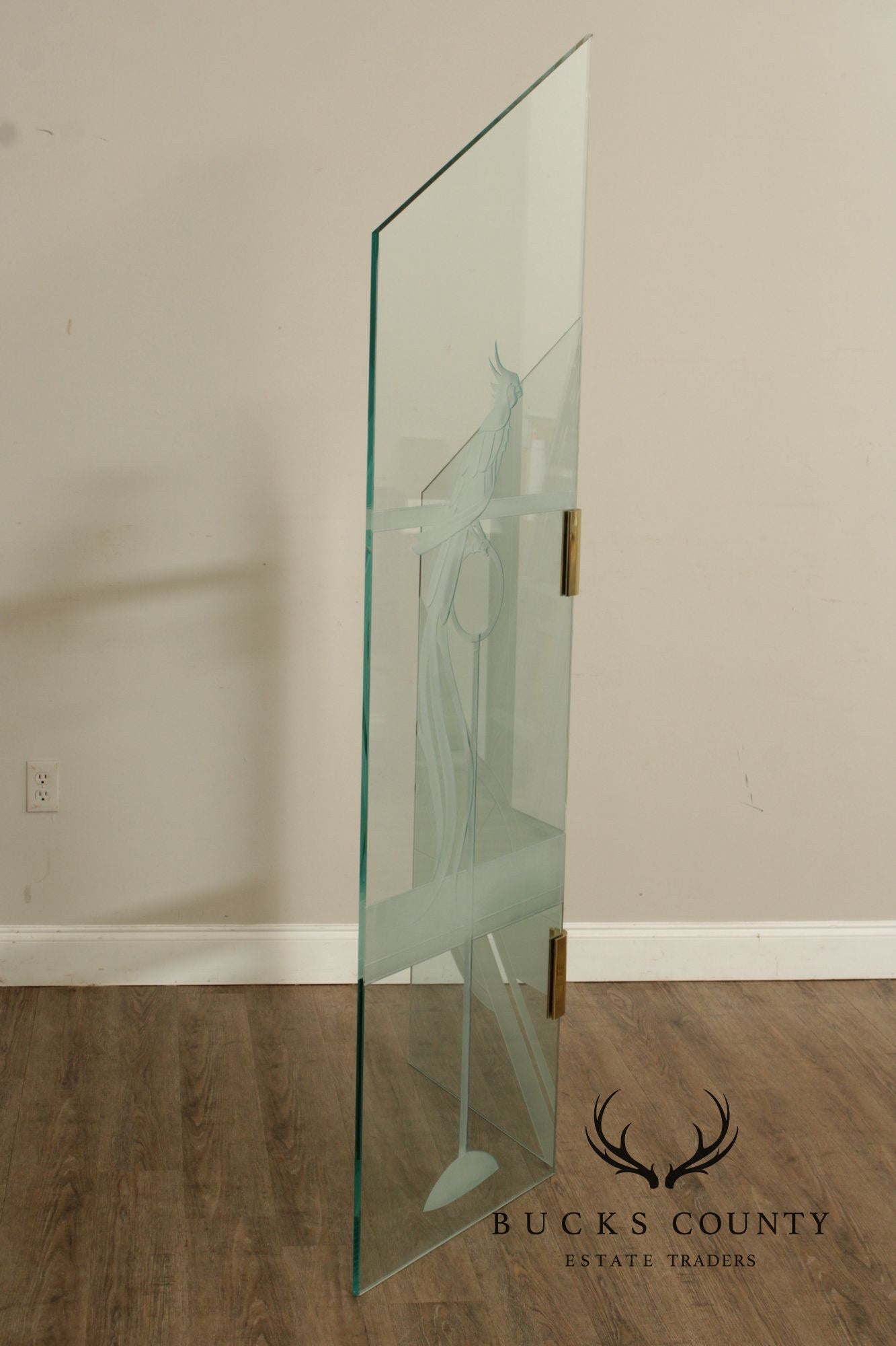 1980's Art Deco Style Glass Four-Panel Room Divider