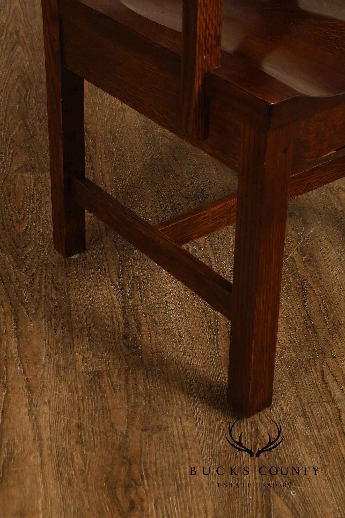 Stickley Mission Collection Pair Of Oak Cottage Armchairs