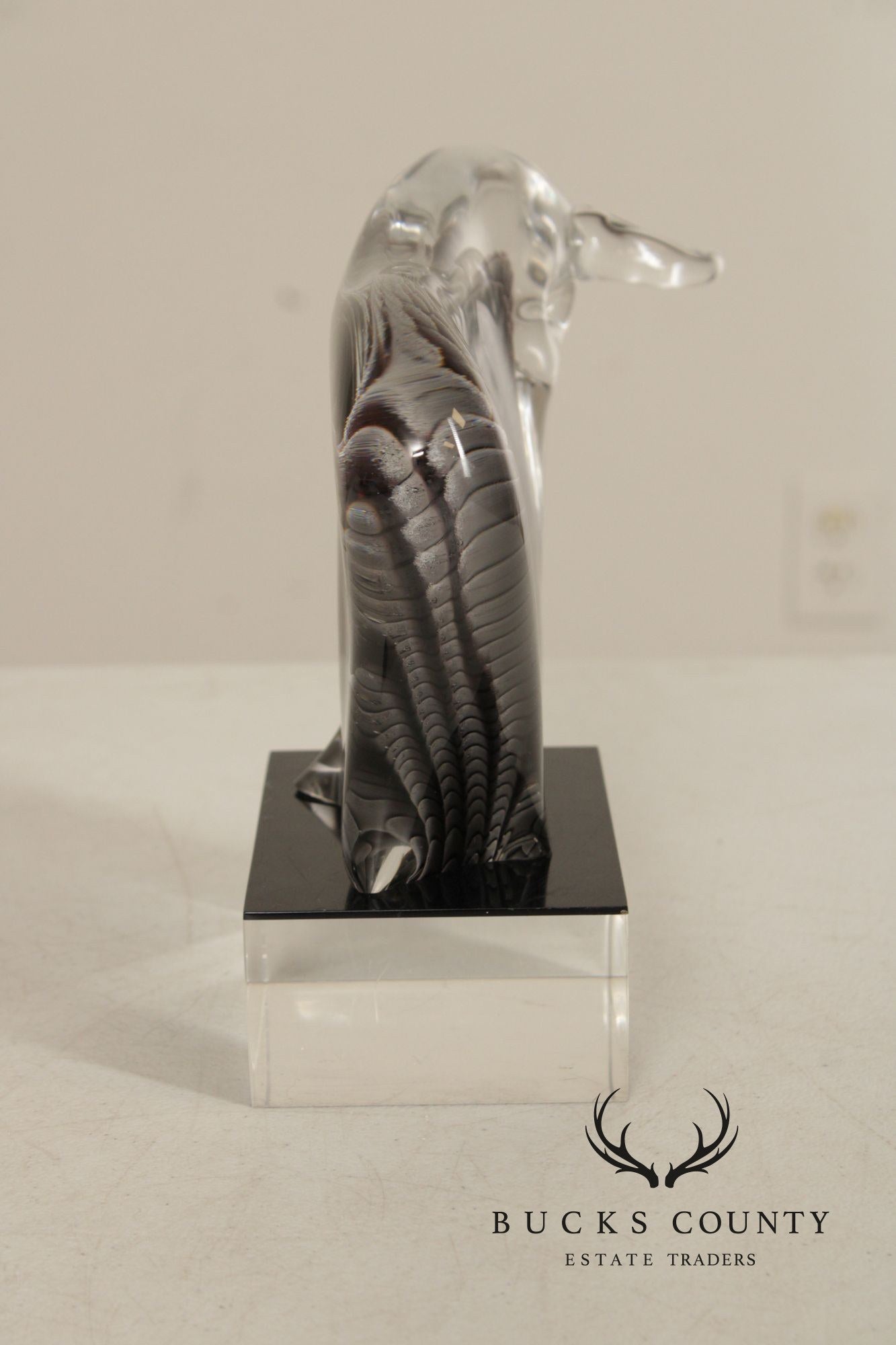 F.M. Konstglas Glass Bull Sculpture
