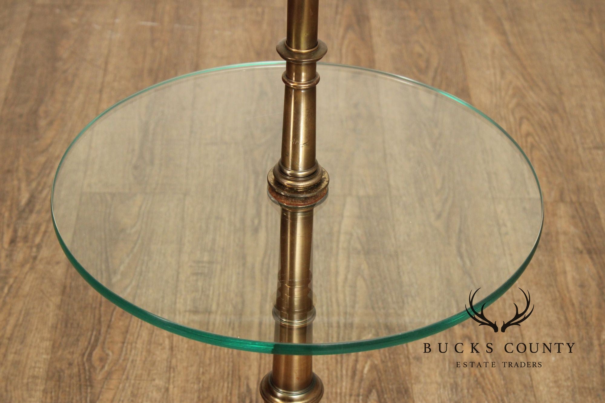 Stiffel Queen Anne Style Brass and Glass Floor Lamp