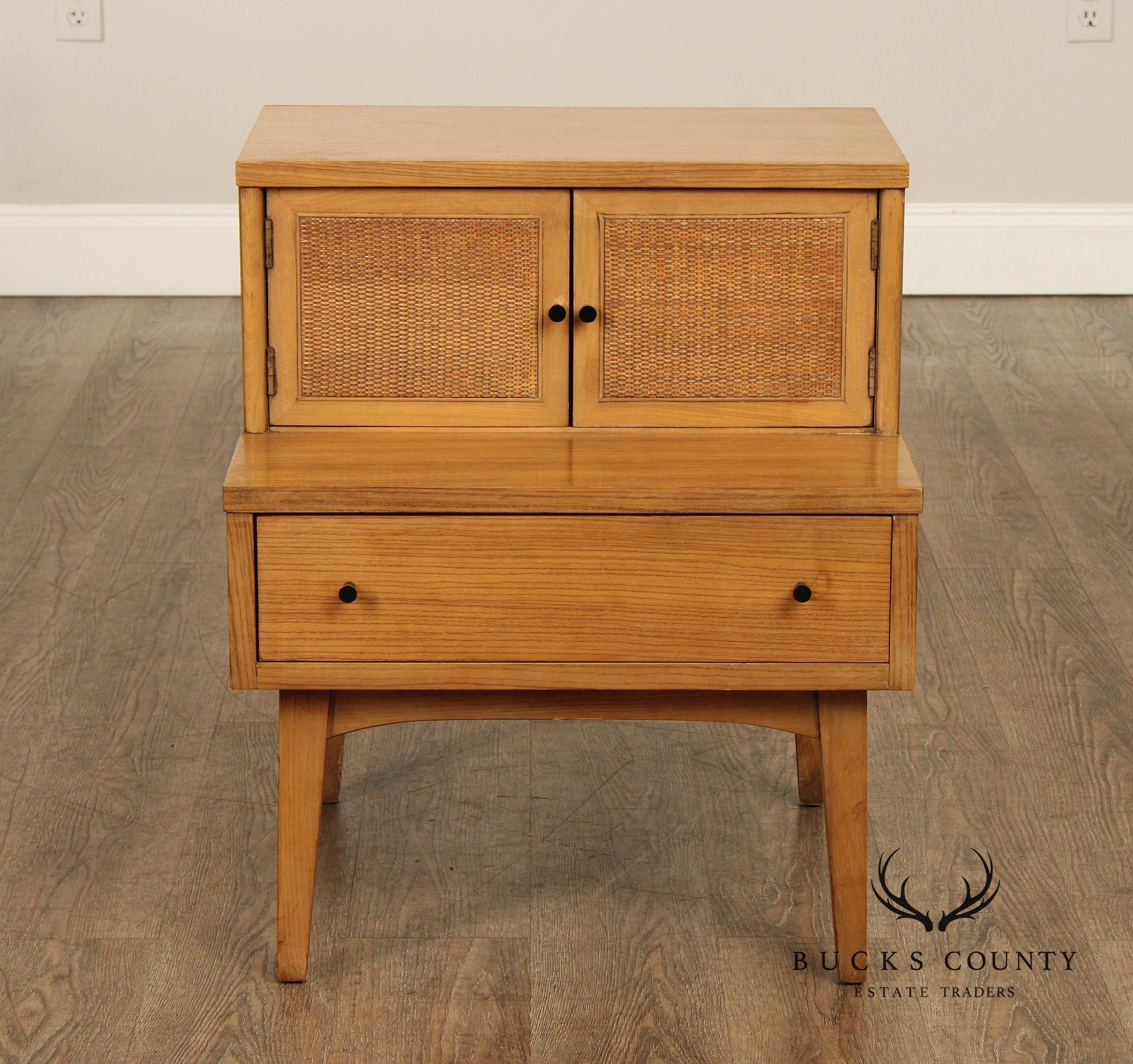 American of Martinsville Mid Century Modern Pair of Walnut Nightstands