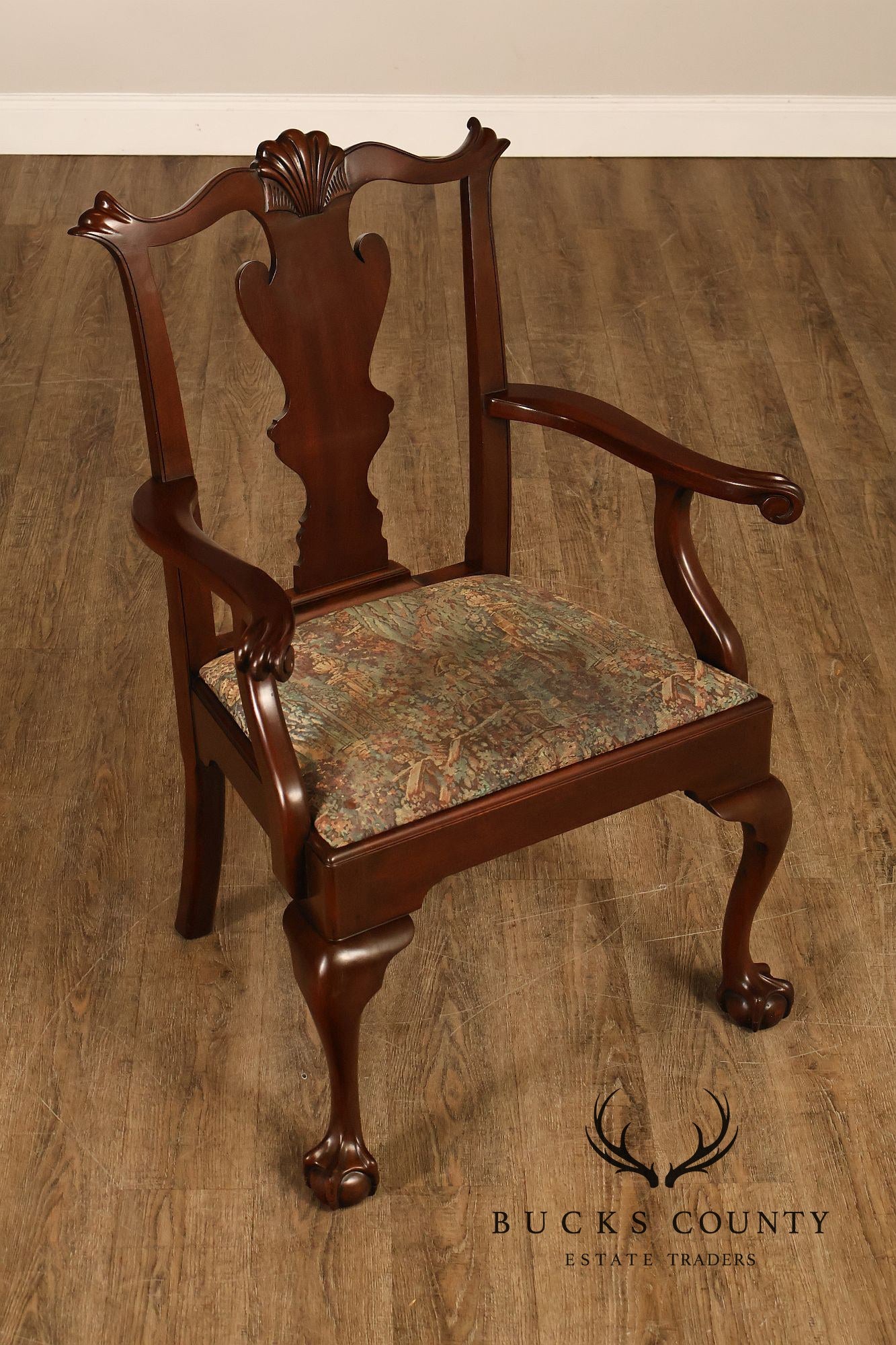Henkel Harris Chippendale Style Mahogany Armchair