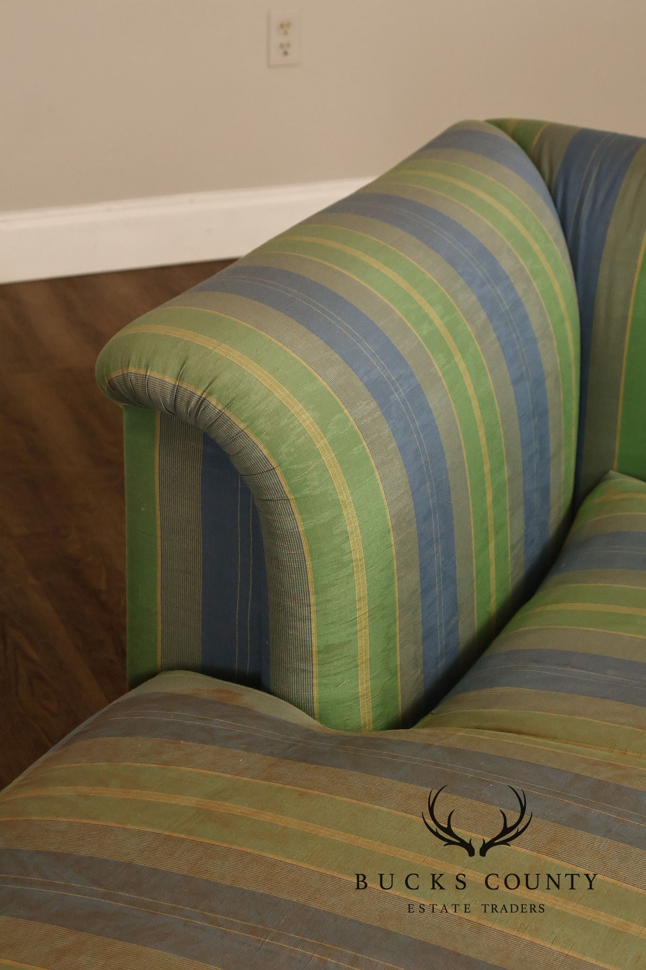 J. Robert Scott Contemporary Modern Striped Upholstered Daybed Sofa