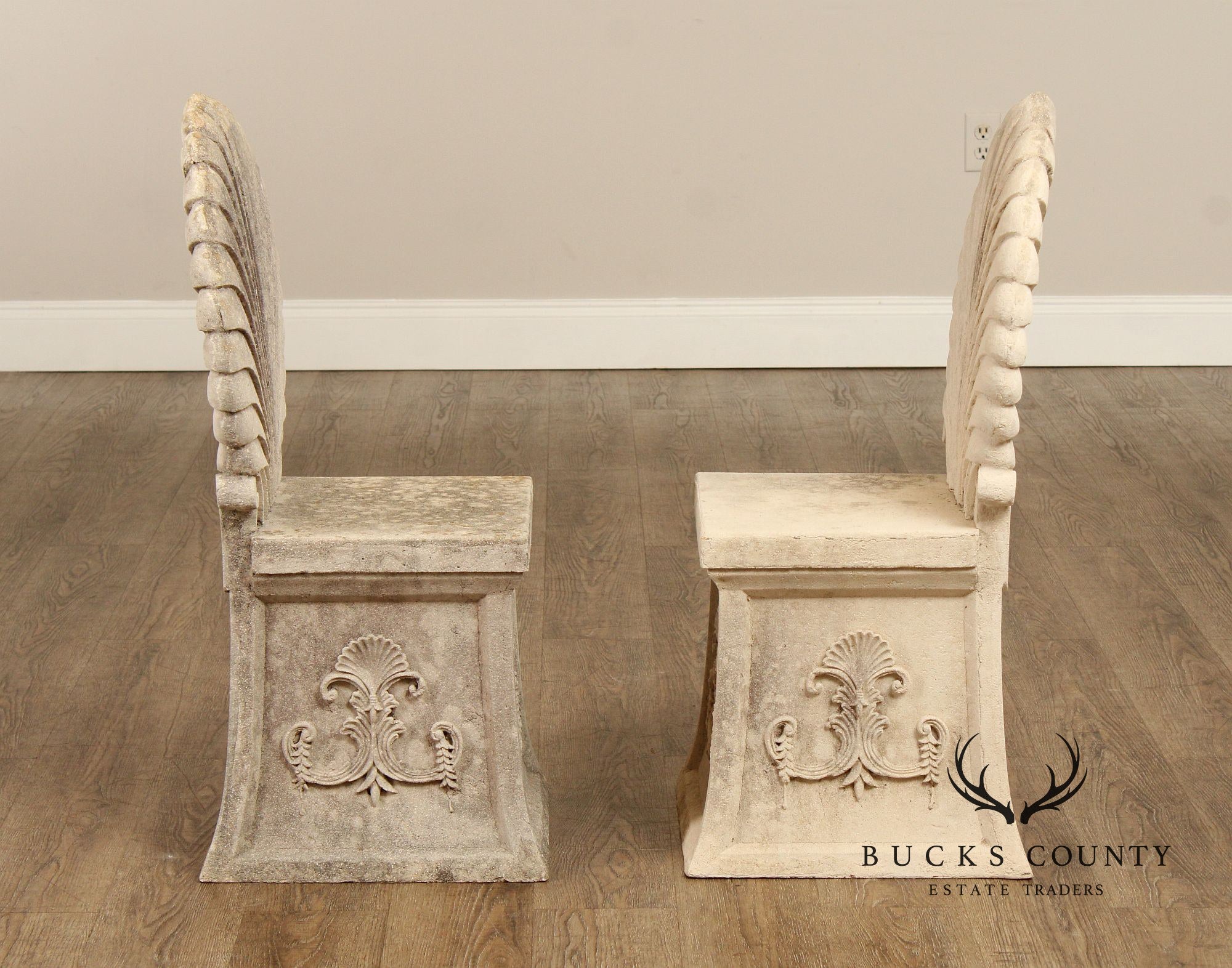 Design Toscano Pair of 'Villa Tivoli' Grotto Chairs