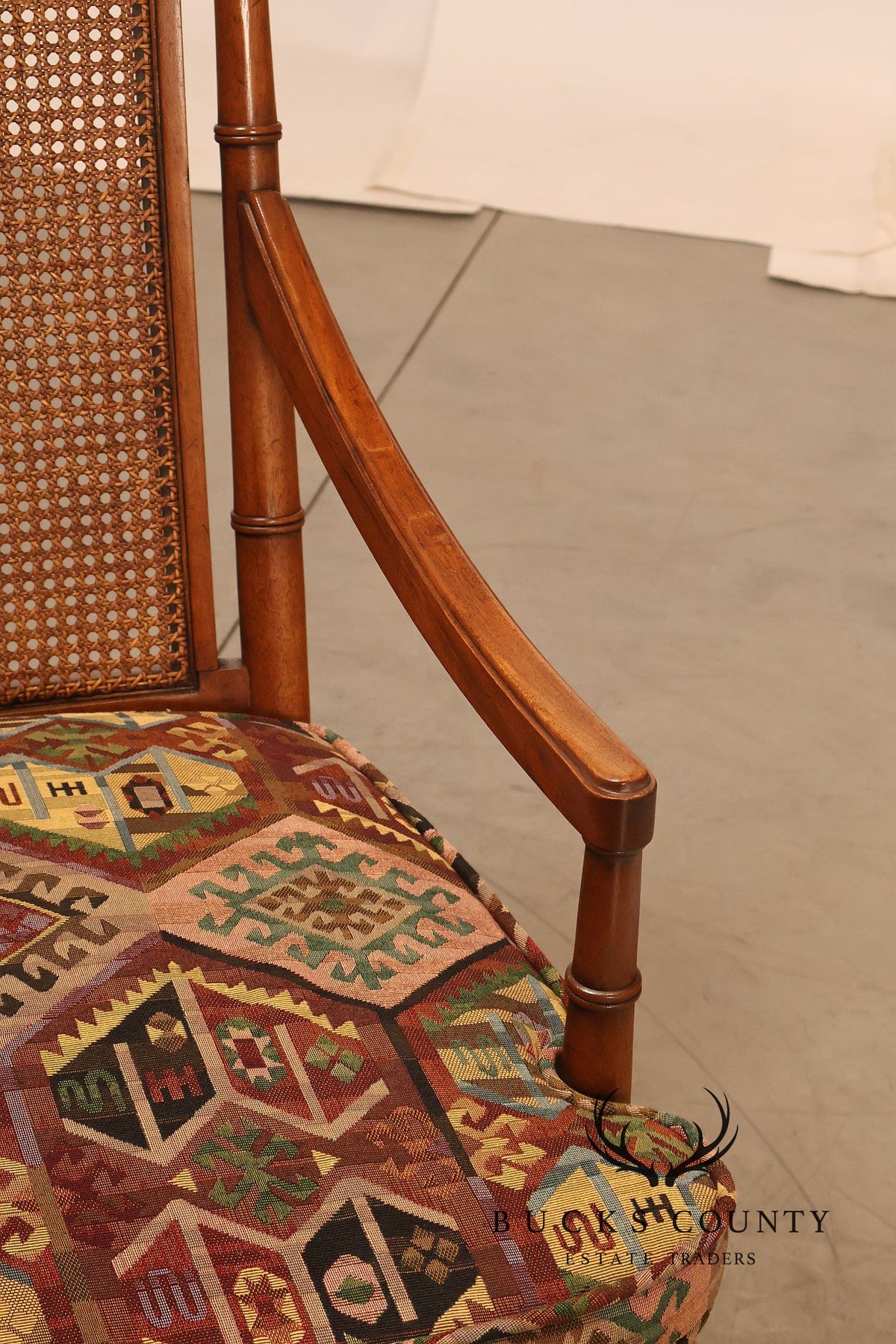 Mid Century Set of Four Cane Back Armchairs