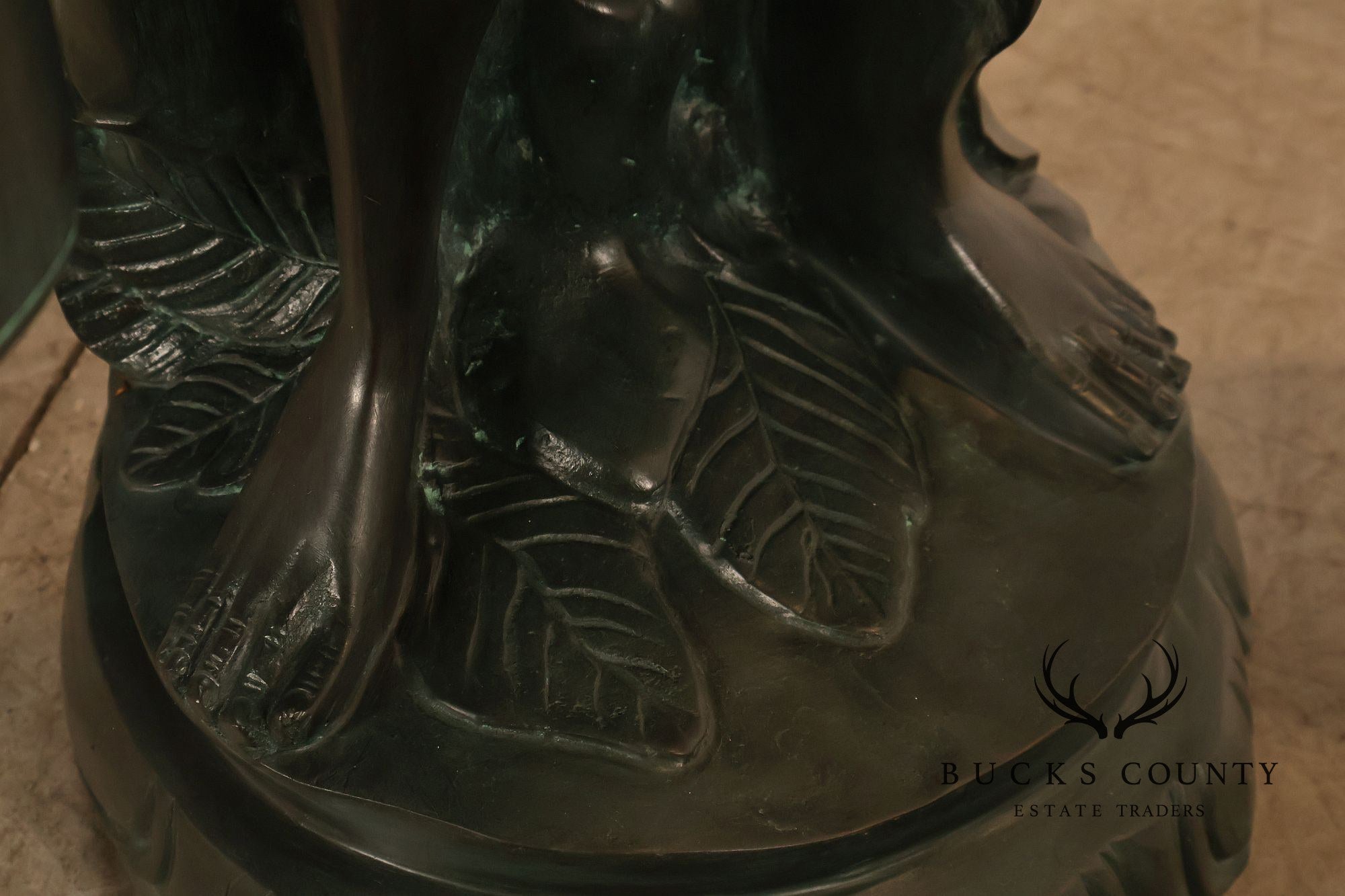 Asian Style Bronze Water Carrier Figural Sculpture