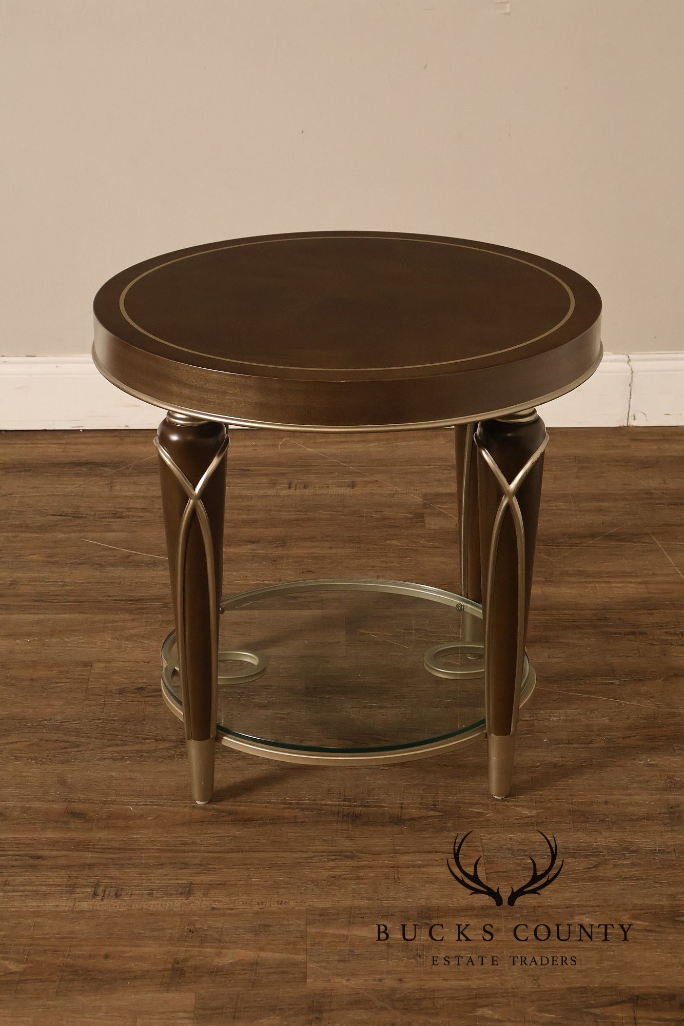 Michael Amini 'Villa Cherie' Round Two-Tier Side Table