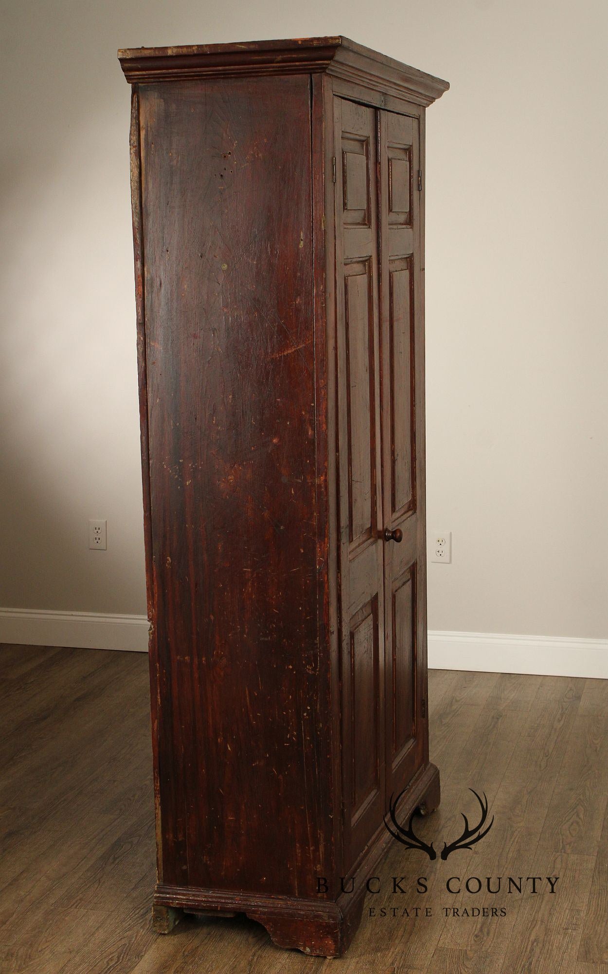 Antique Pine Two-Door Pantry or Storage Cupboard