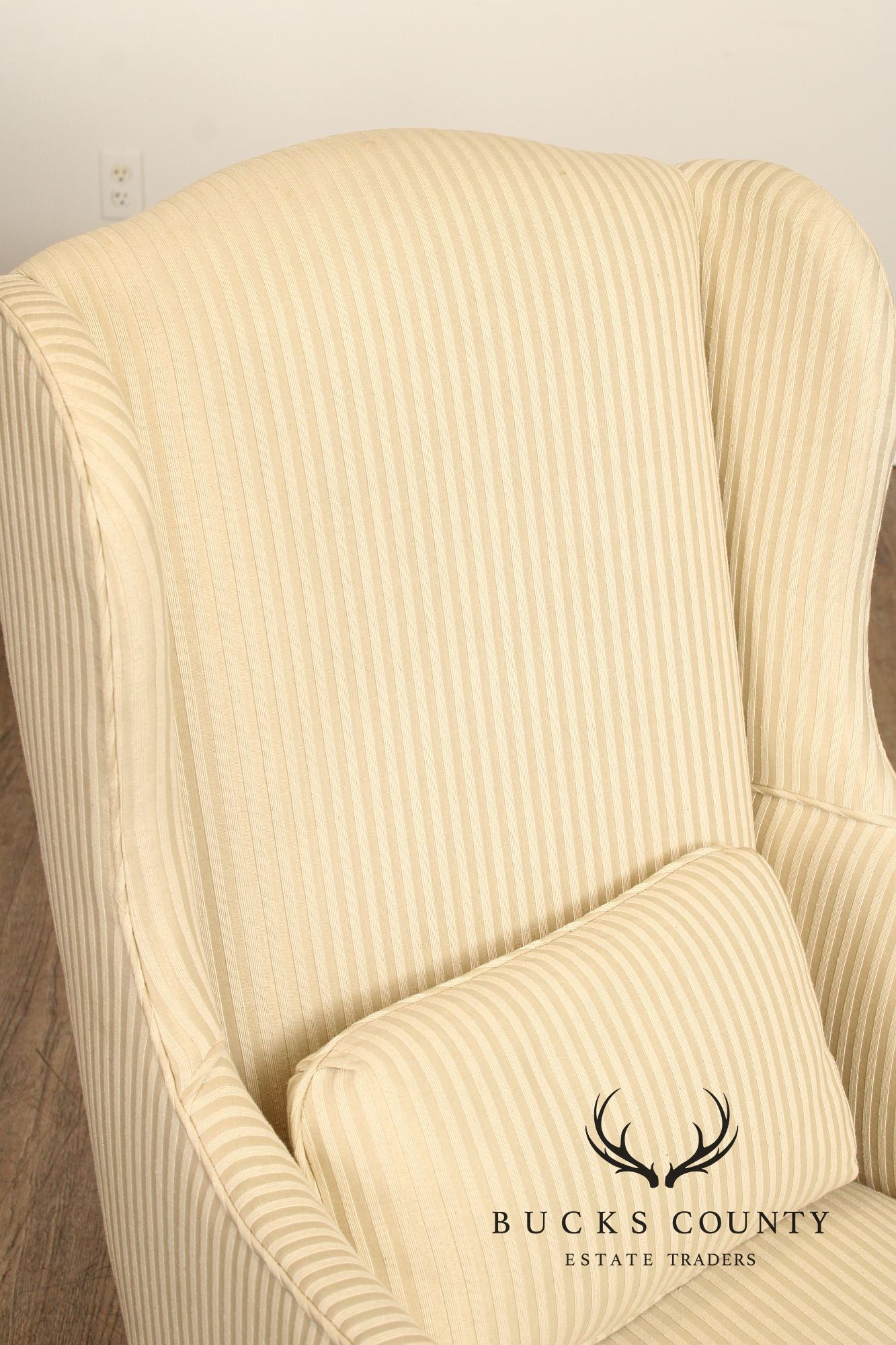 Quality Faux Bamboo Frame Vintage Wing Chair