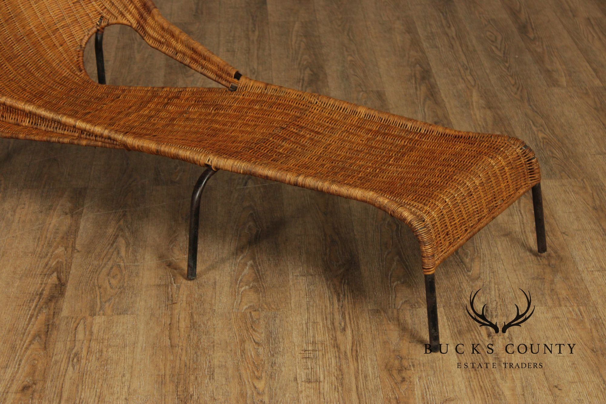 Francis Mair Attributed Mid Century Modern Wicker Lounge Chair