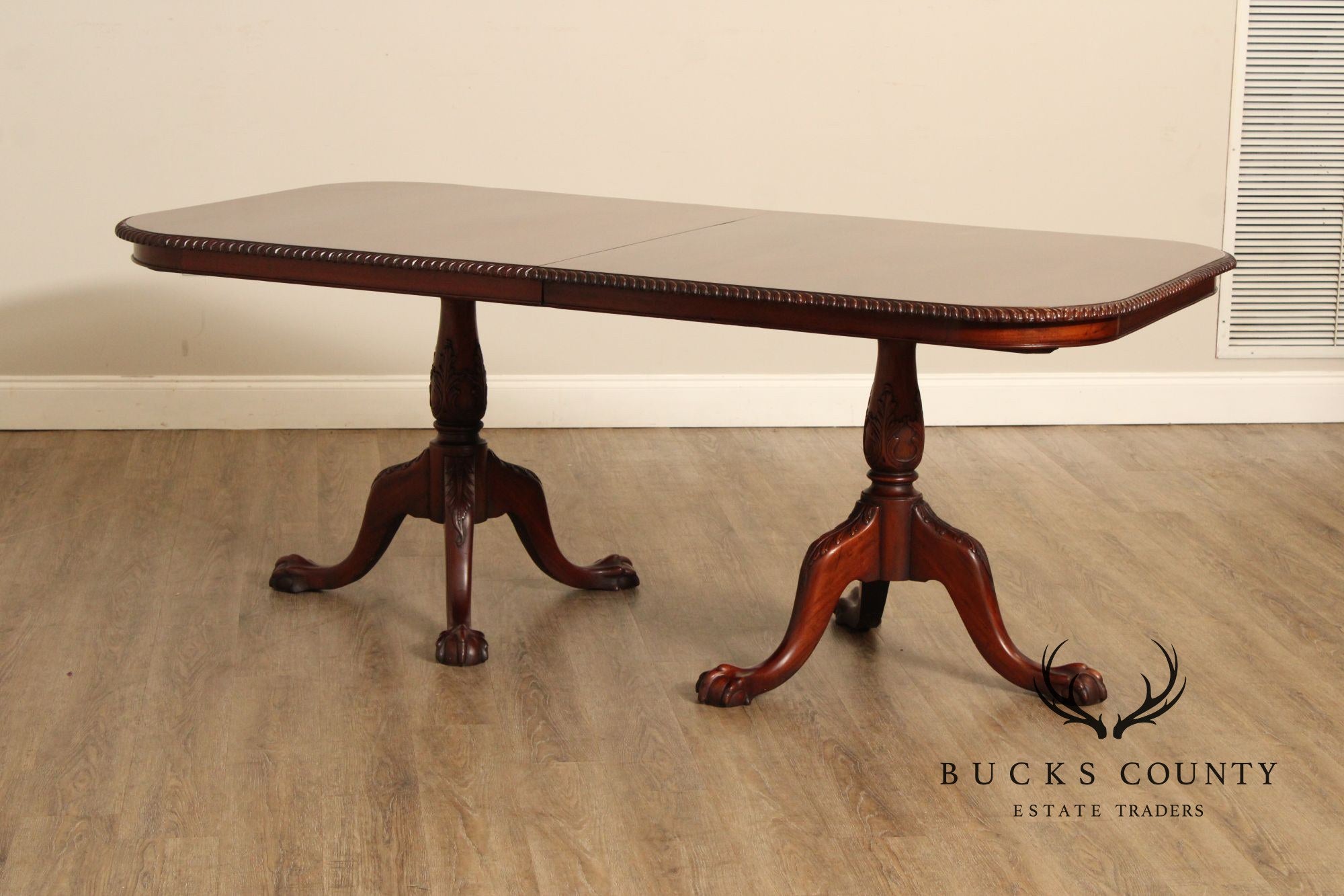 Georgian Style Mahogany Double Pedestal Dining Table