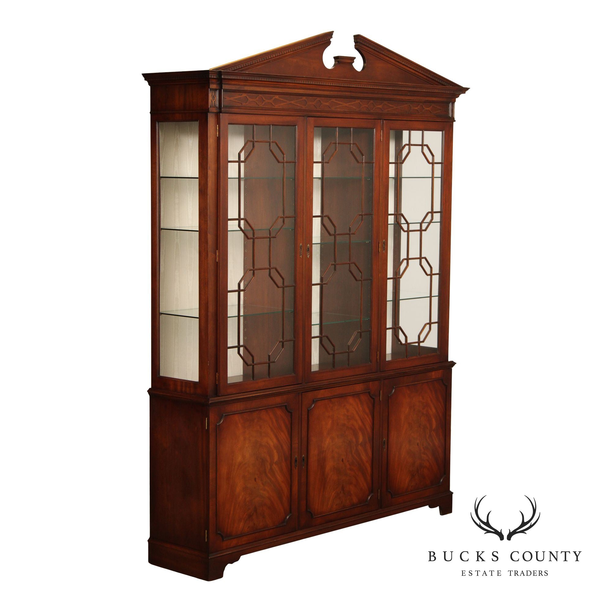 Georgian Style English Mahogany Bookcase or China Display Cabinet